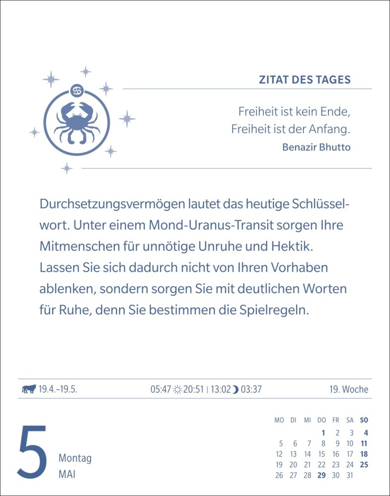 Bild: 9783840033704 | Krebs Sternzeichenkalender 2025 - Tagesabreißkalender - Ihr...