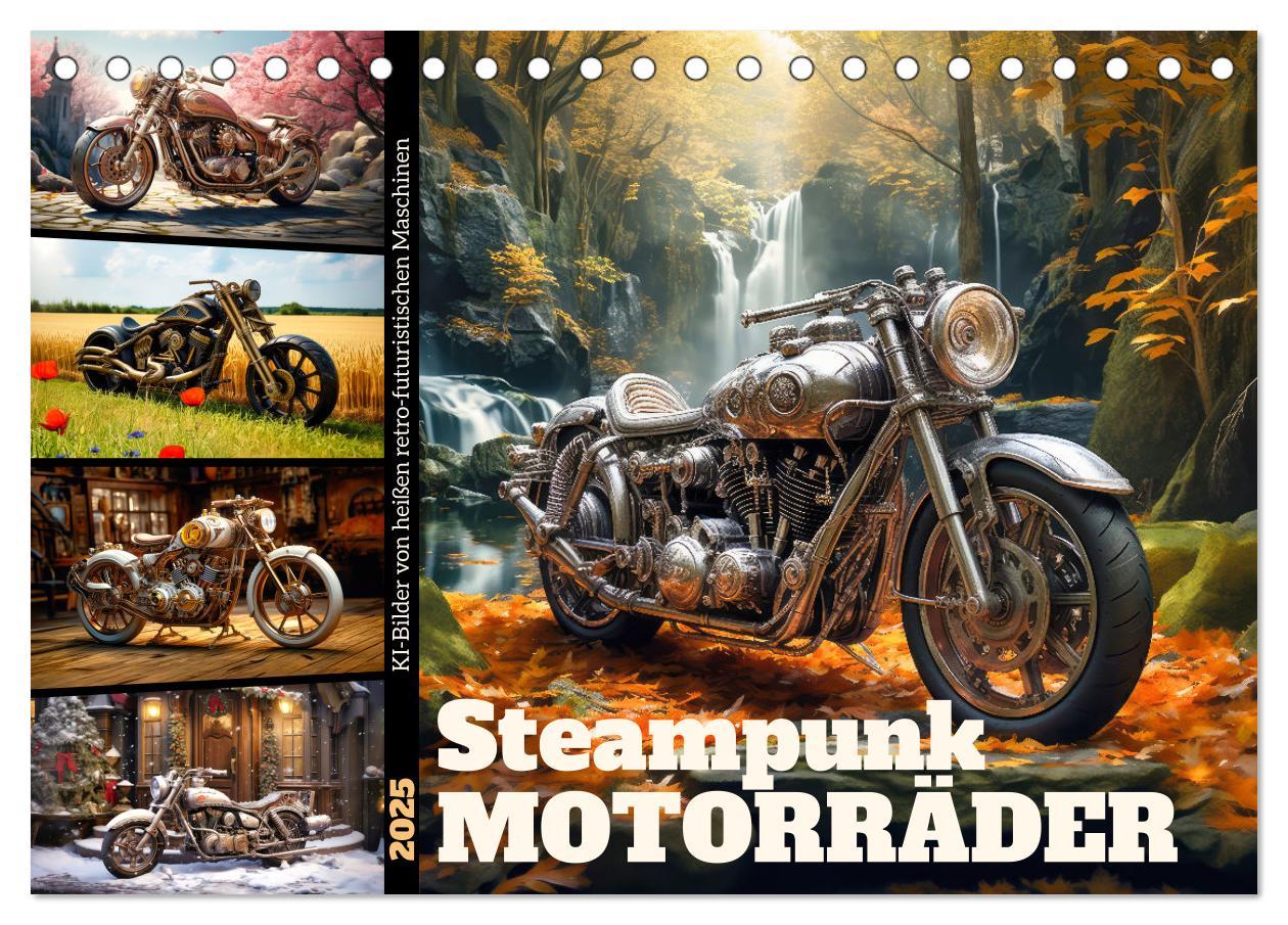 Cover: 9783435015092 | Steampunk Motorräder (Tischkalender 2025 DIN A5 quer), CALVENDO...