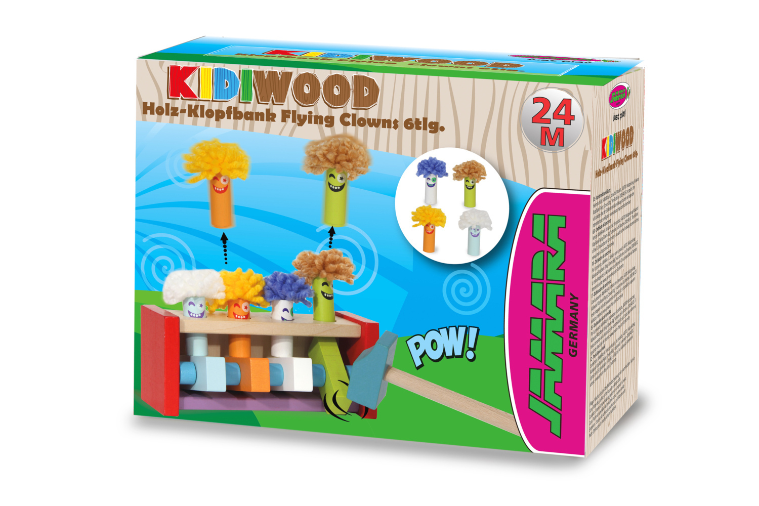 Cover: 4042774464035 | Jamara Holzspielzeug Kidiwood Klopfbank Flying Clowns 6tlg. | Stück