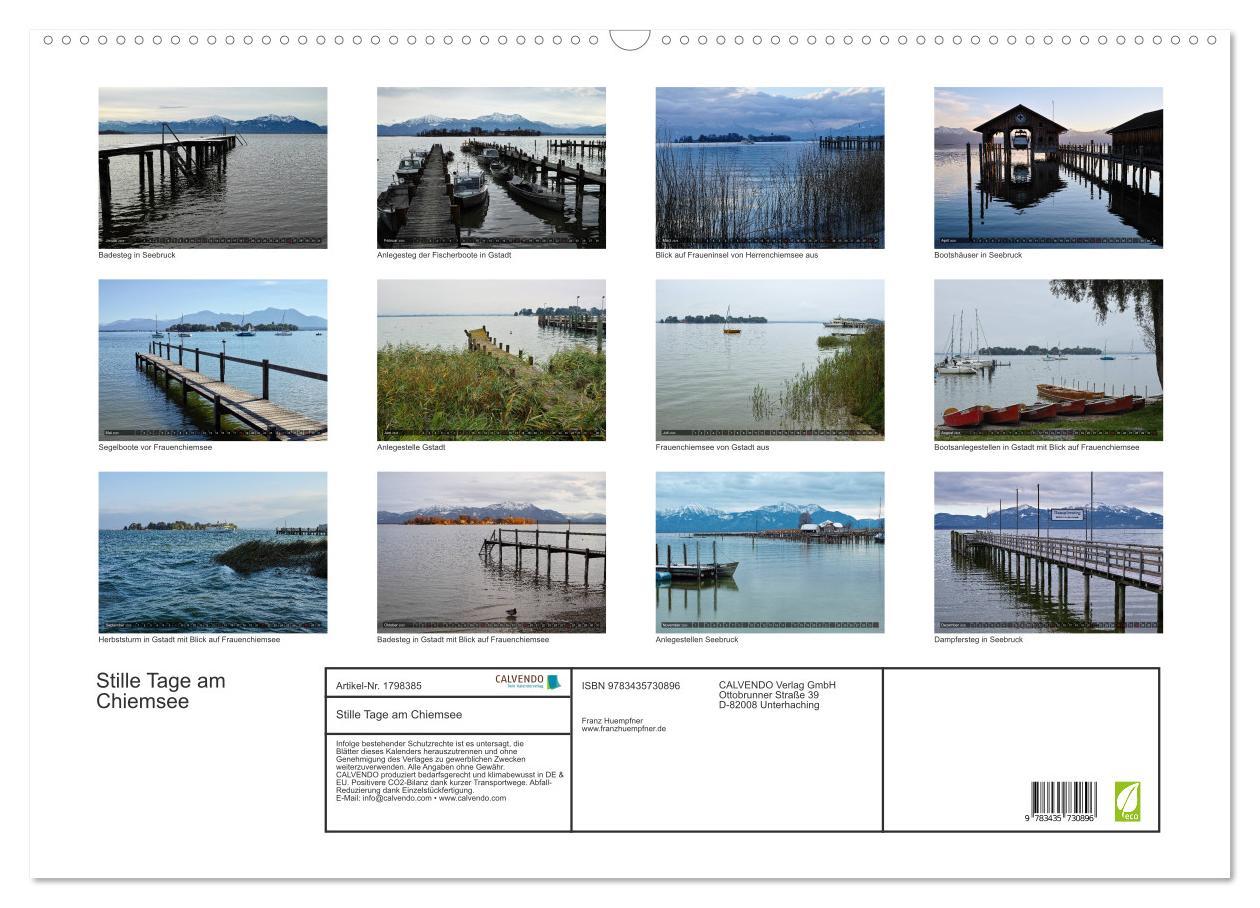 Bild: 9783435730896 | Stille Tage am Chiemsee (Wandkalender 2025 DIN A2 quer), CALVENDO...