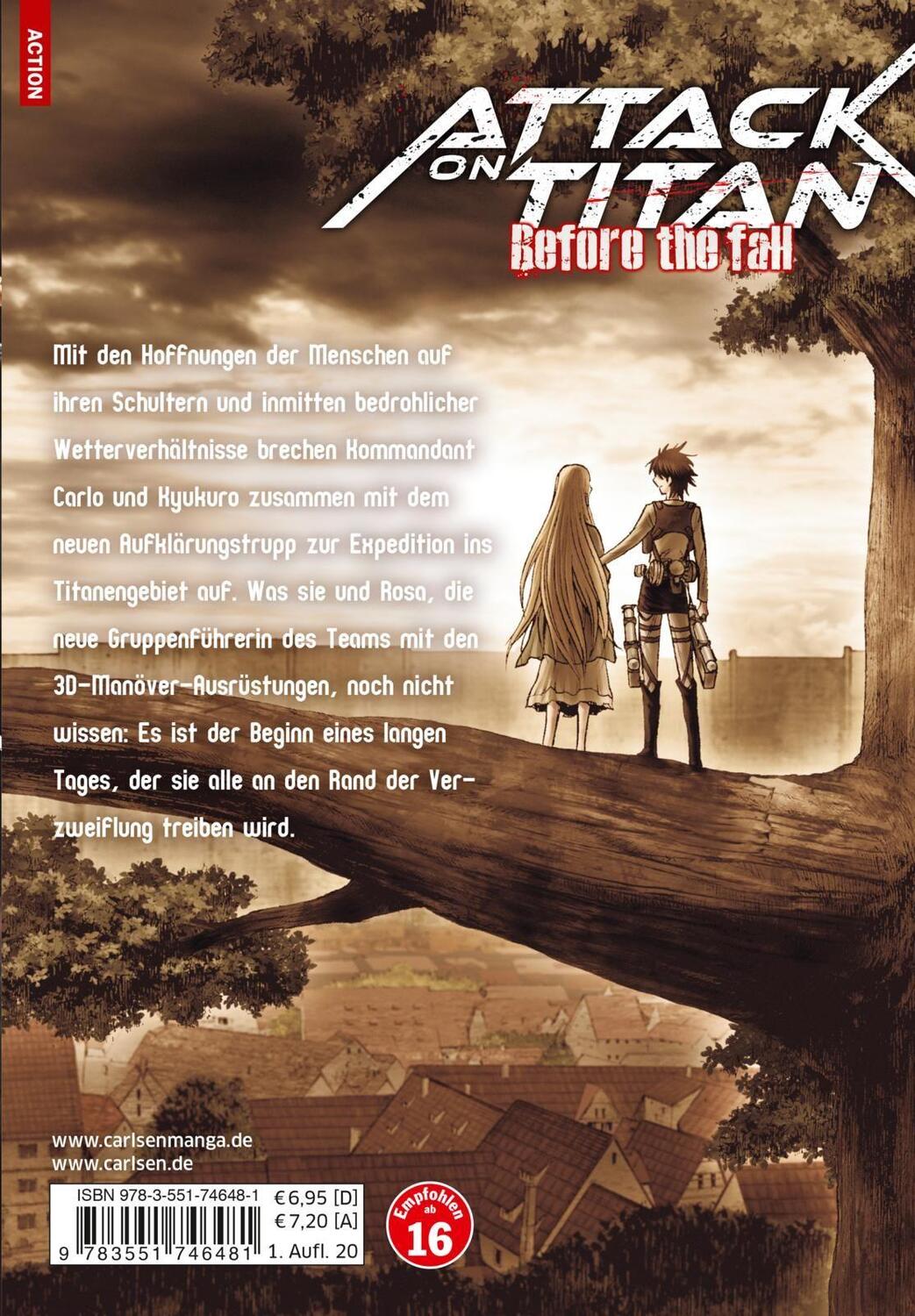 Rückseite: 9783551746481 | Attack on Titan - Before the Fall 16 | Hajime Isayama (u. a.) | Buch