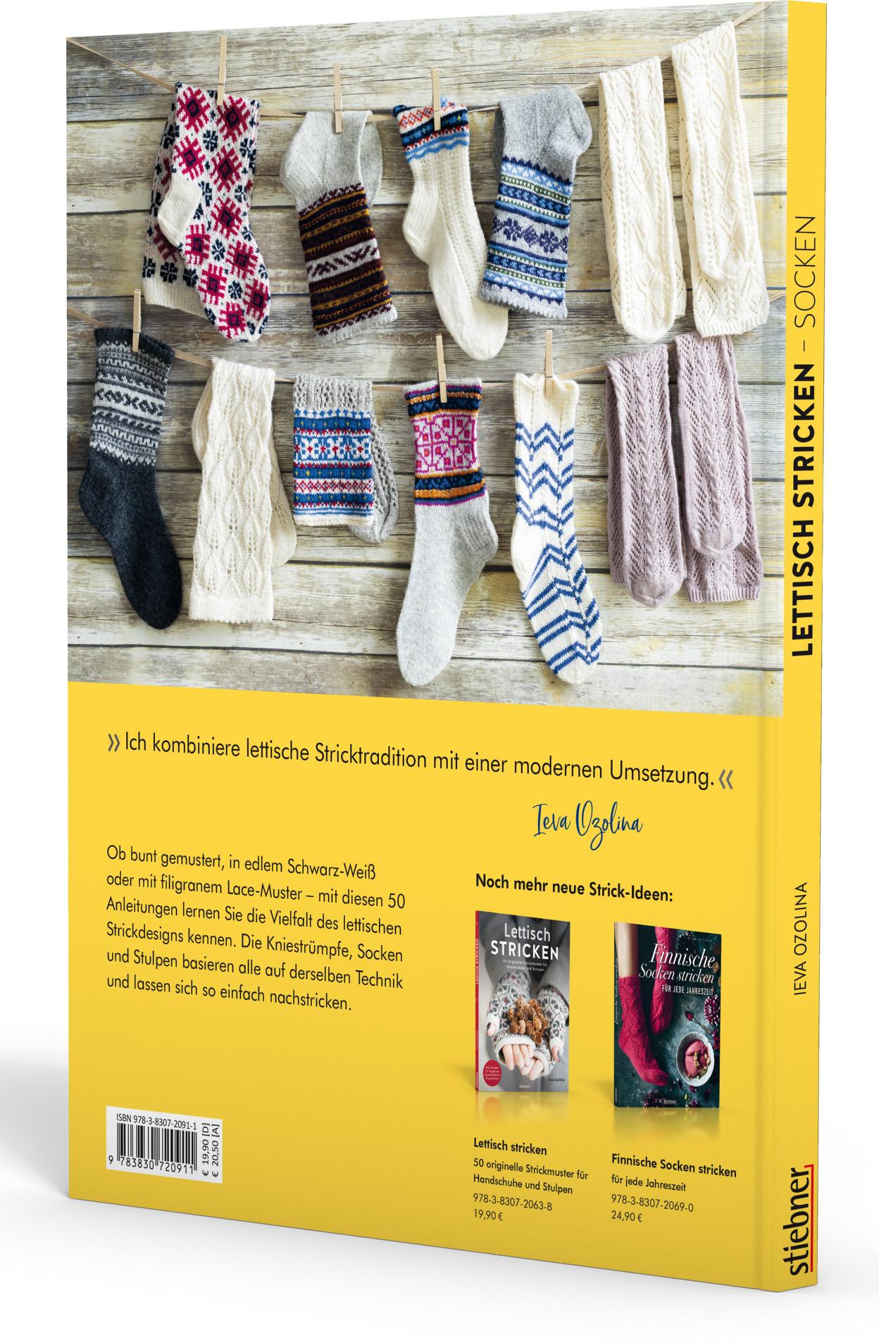 Rückseite: 9783830720911 | Lettisch stricken: Socken. 50 Strickmuster für Kniestrümpfe, Socken...