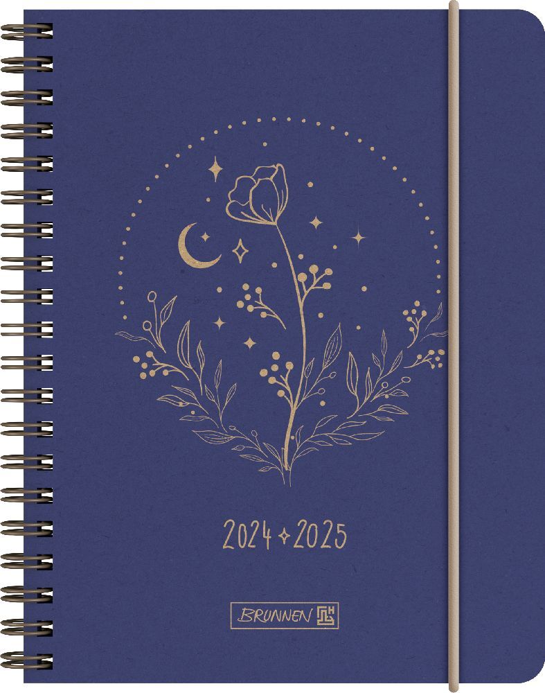 Cover: 4061947119145 | Schülerkal (2024/2025) Moon Flower | 2 Seiten = 1 Woche; A6 | Kalender