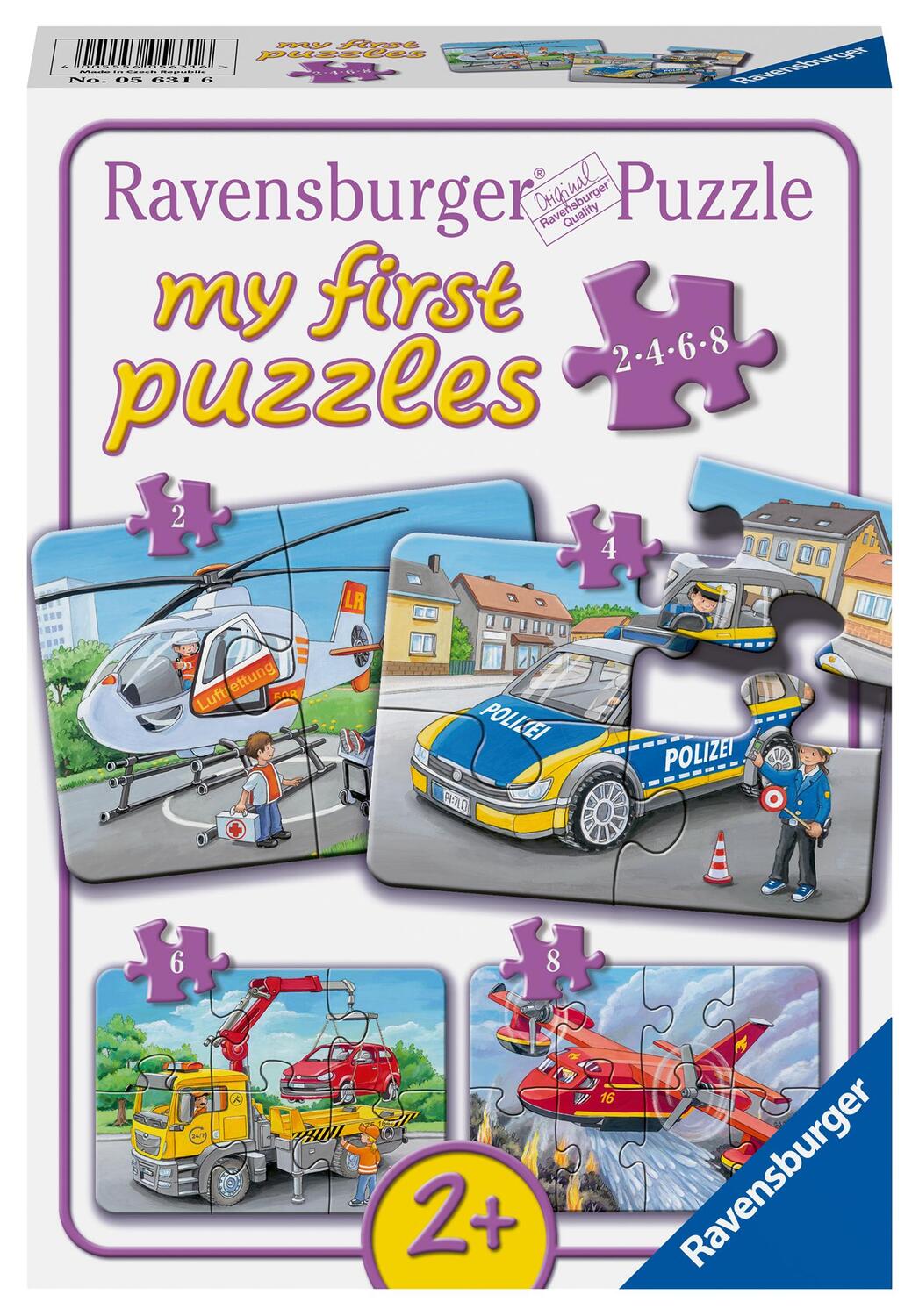 Cover: 4005556056316 | Ravensburger Kinderpuzzle - Meine Einsatzfahrzeuge - 2,4,6,8 Teile...