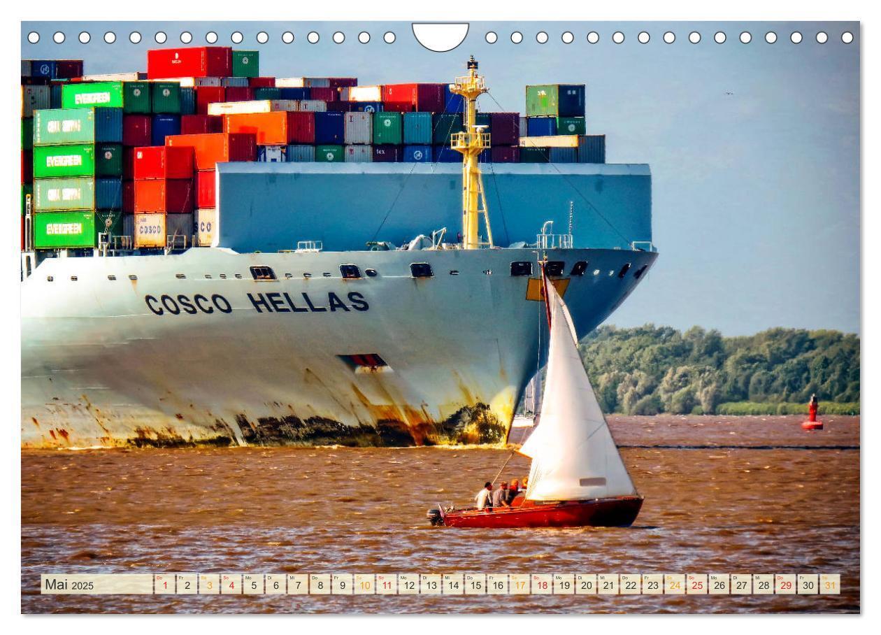 Bild: 9783435383603 | Containerschiffe auf der Elbe (Wandkalender 2025 DIN A4 quer),...