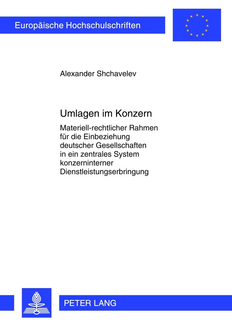 Cover: 9783631639412 | Umlagen im Konzern | Alexander Shchavelev | Taschenbuch | Paperback