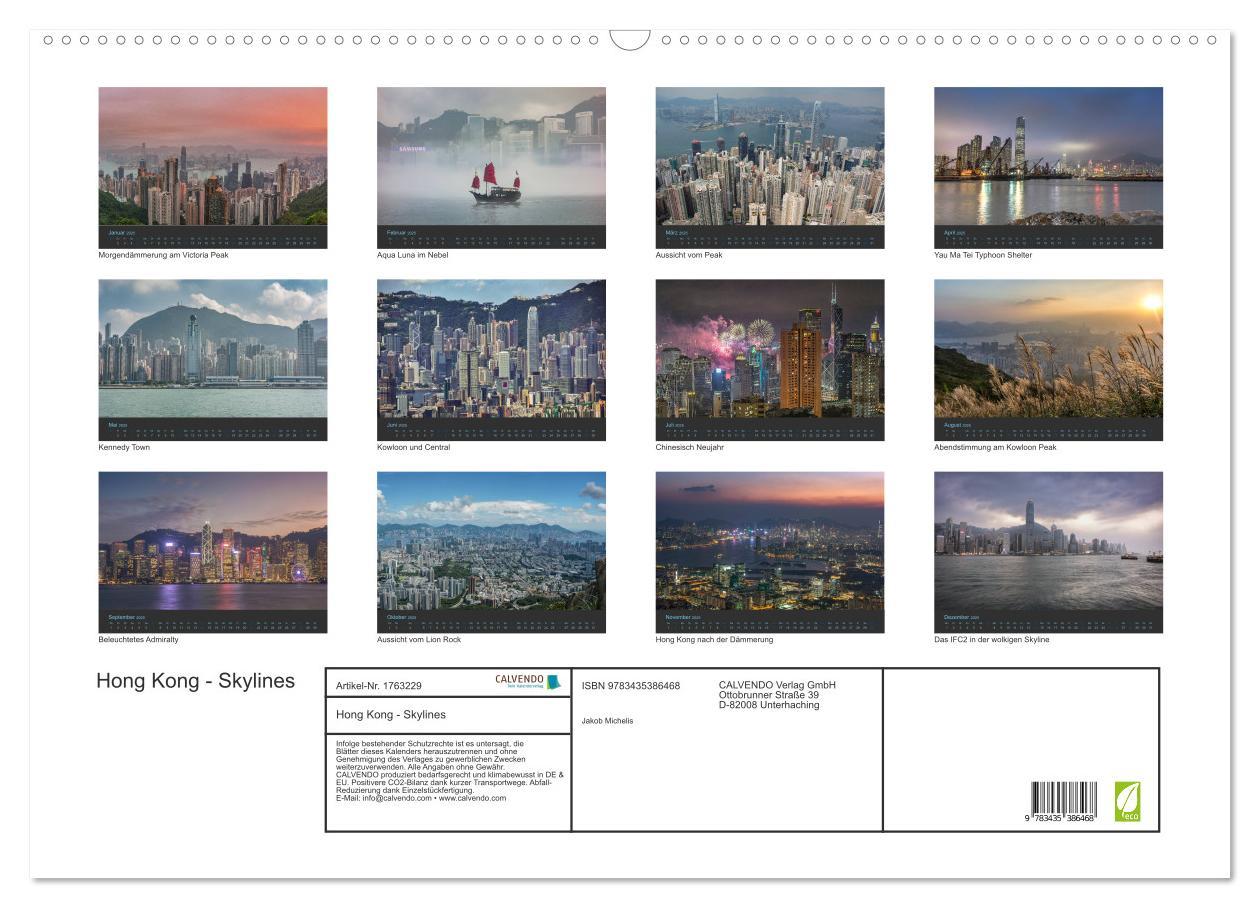 Bild: 9783435386468 | Hong Kong - Skylines (Wandkalender 2025 DIN A2 quer), CALVENDO...