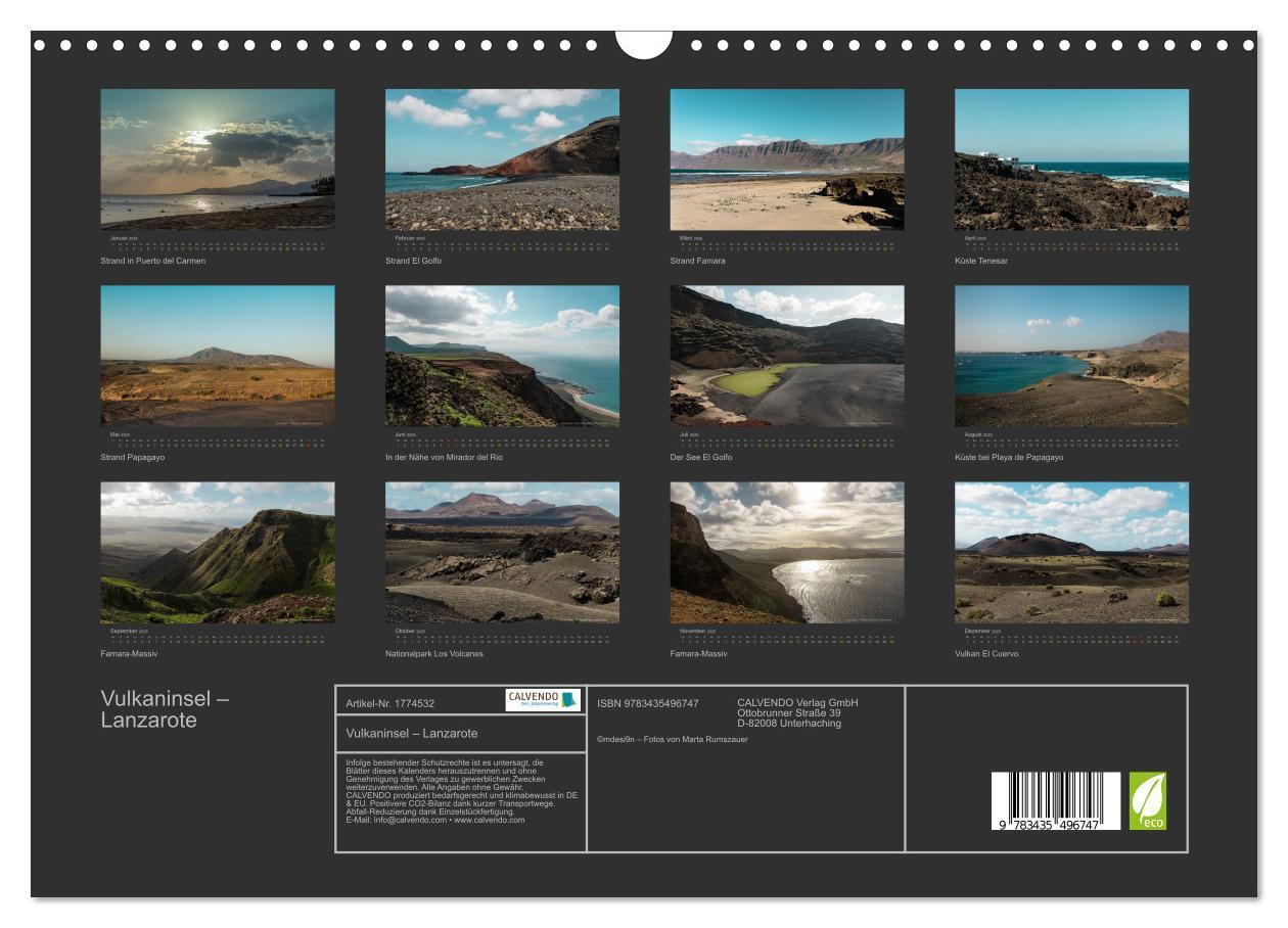 Bild: 9783435496747 | Vulkaninsel ¿ Lanzarote (Wandkalender 2025 DIN A3 quer), CALVENDO...