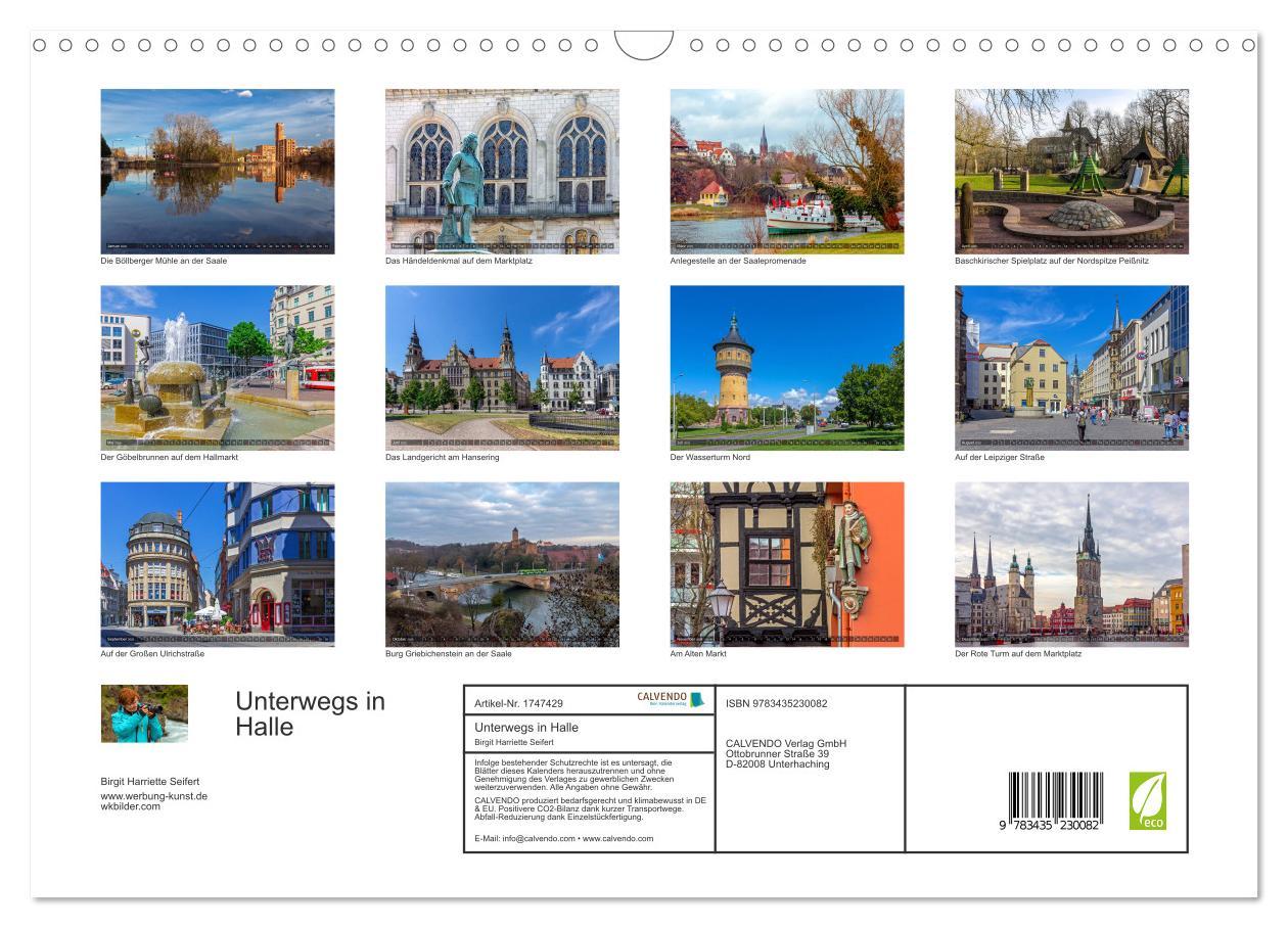 Bild: 9783435230082 | Unterwegs in Halle (Wandkalender 2025 DIN A3 quer), CALVENDO...