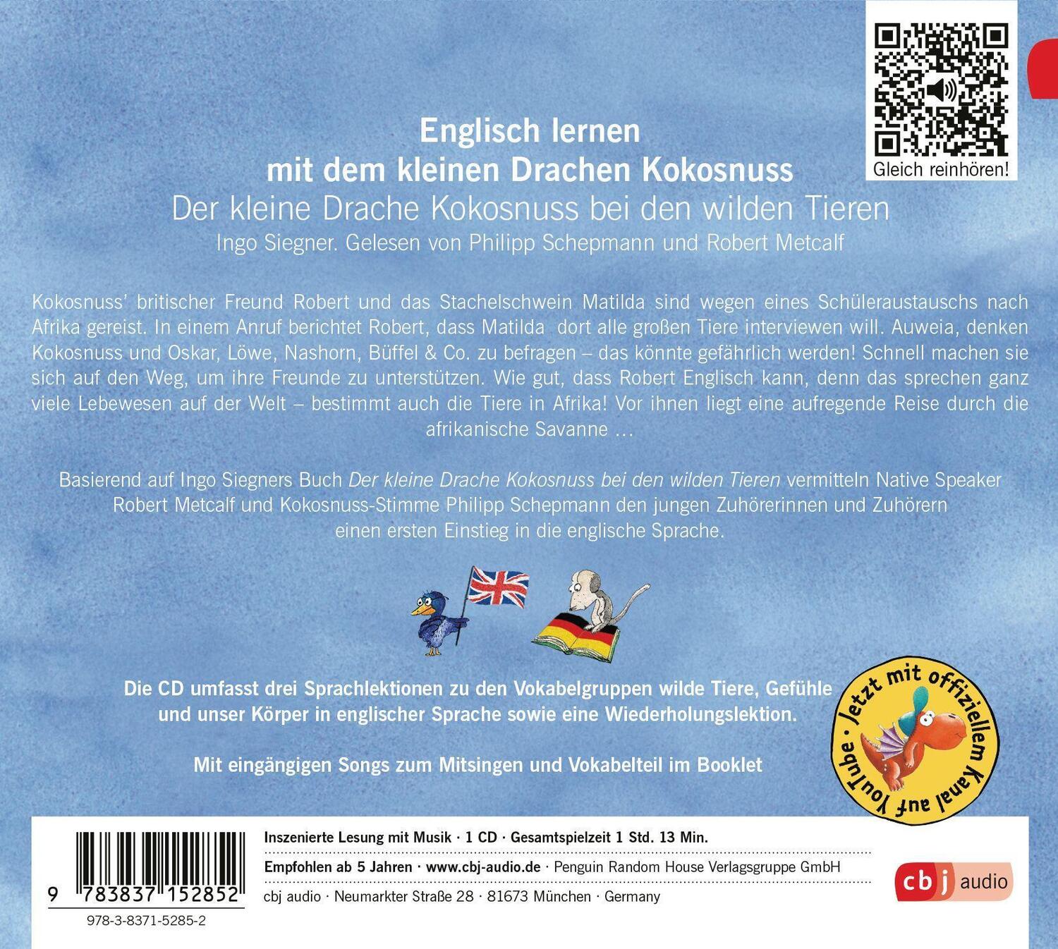 Bild: 9783837152852 | Der kleine Drache Kokosnuss bei den wilden Tieren | Ingo Siegner | CD