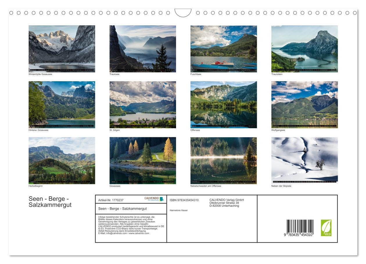 Bild: 9783435454310 | Seen - Berge - Salzkammergut (Wandkalender 2025 DIN A3 quer),...