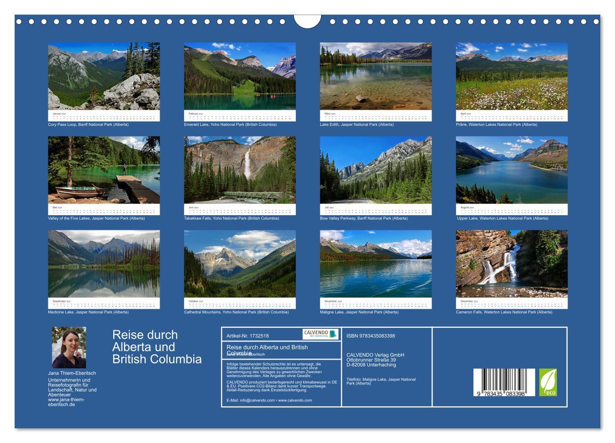 Bild: 9783435083398 | Reise durch Alberta und British Columbia (Wandkalender 2025 DIN A3...