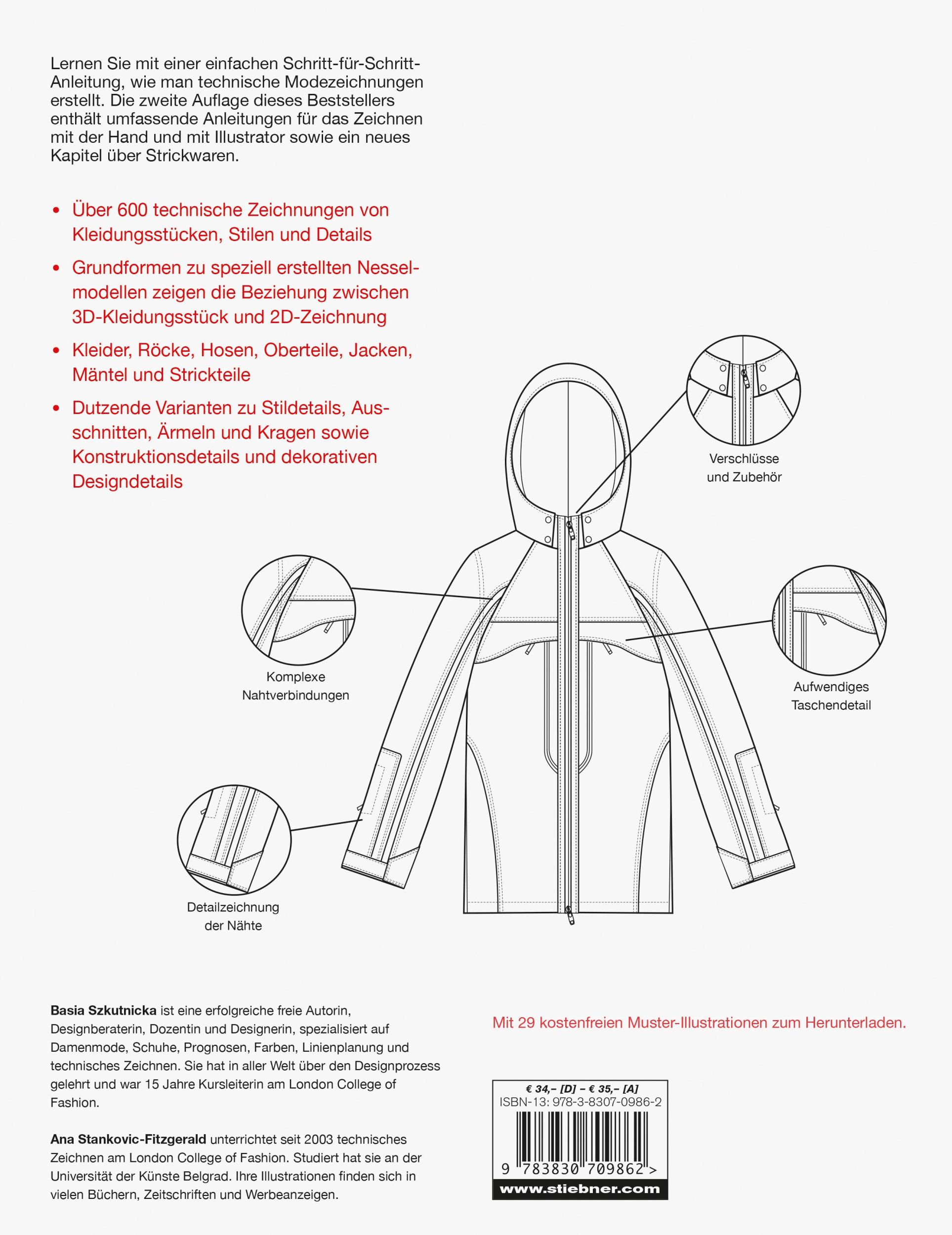 Rückseite: 9783830709862 | Technisches Modezeichnen | Basia Szkutnicka | Taschenbuch | 256 S.