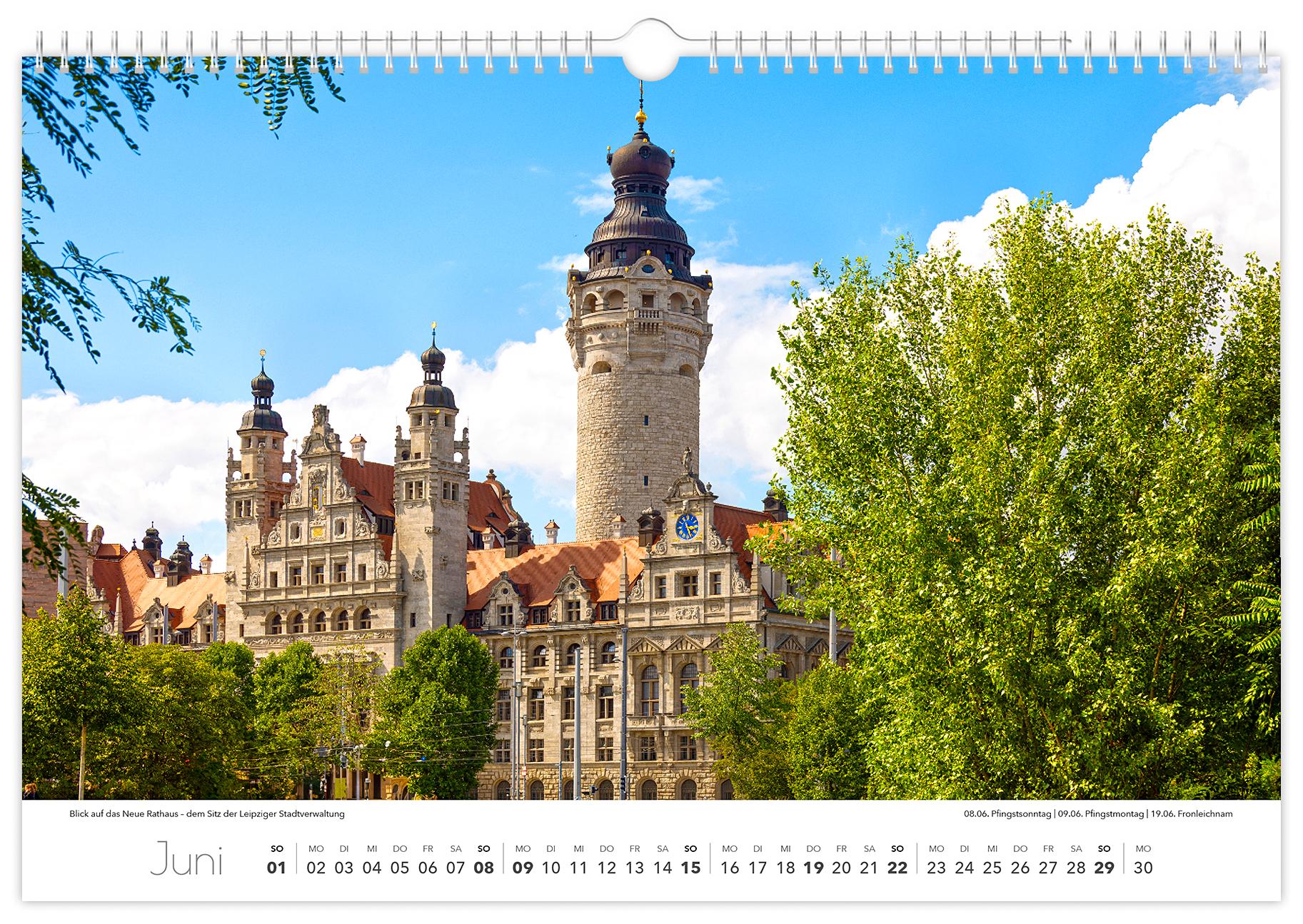 Bild: 9783910680548 | Kalender Leipzig 2025 | 45 x 30 cm weißes Kalendarium | Peter Schubert