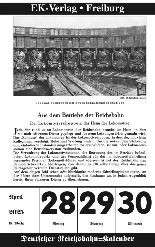 Bild: 9783844659306 | Deutscher Reichsbahn-Kalender 2025 | Kalender | 106 S. | Deutsch