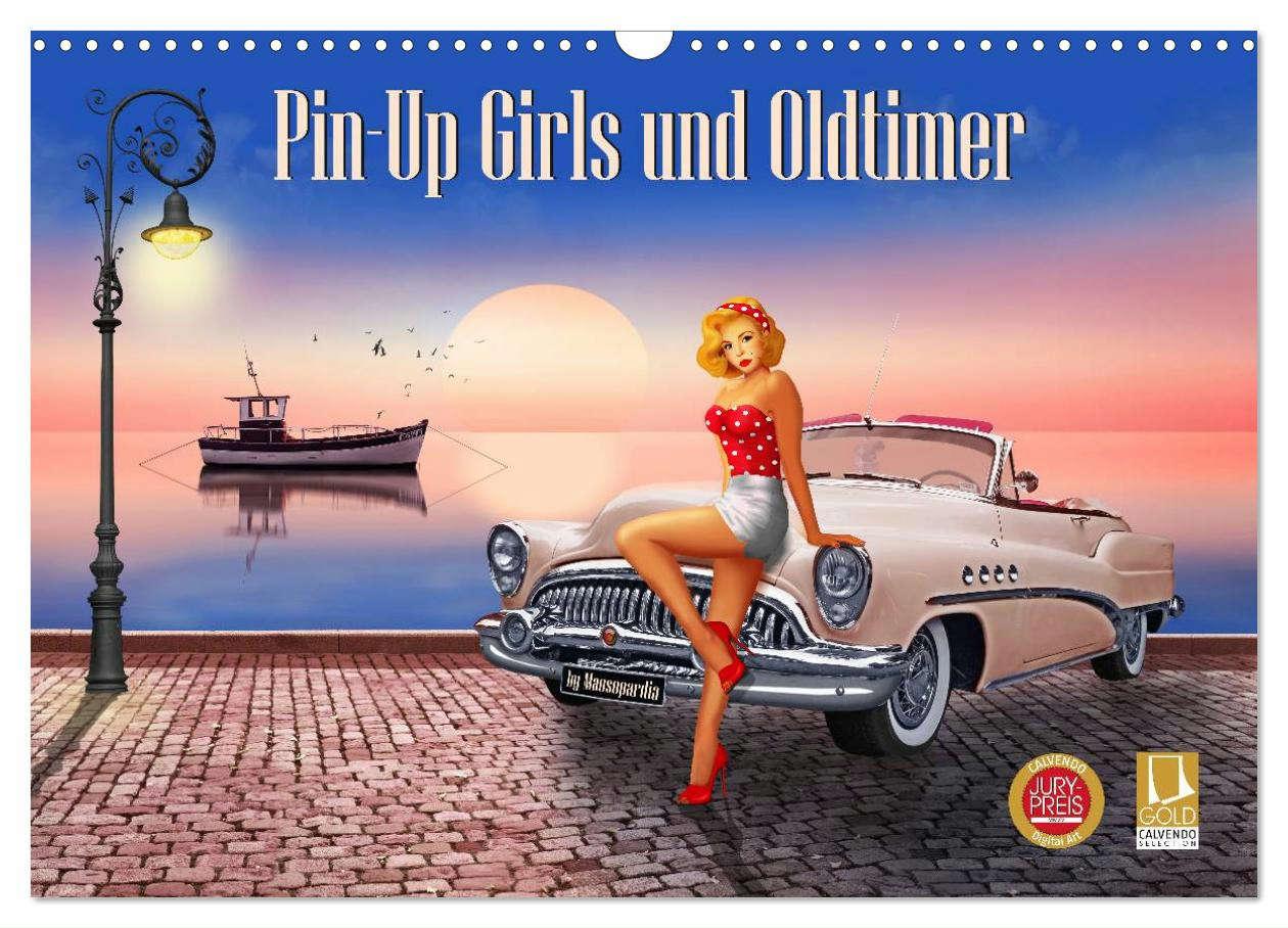 Cover: 9783435588046 | Pin-Up Girls und Oldtimer by Mausopardia (Wandkalender 2025 DIN A3...