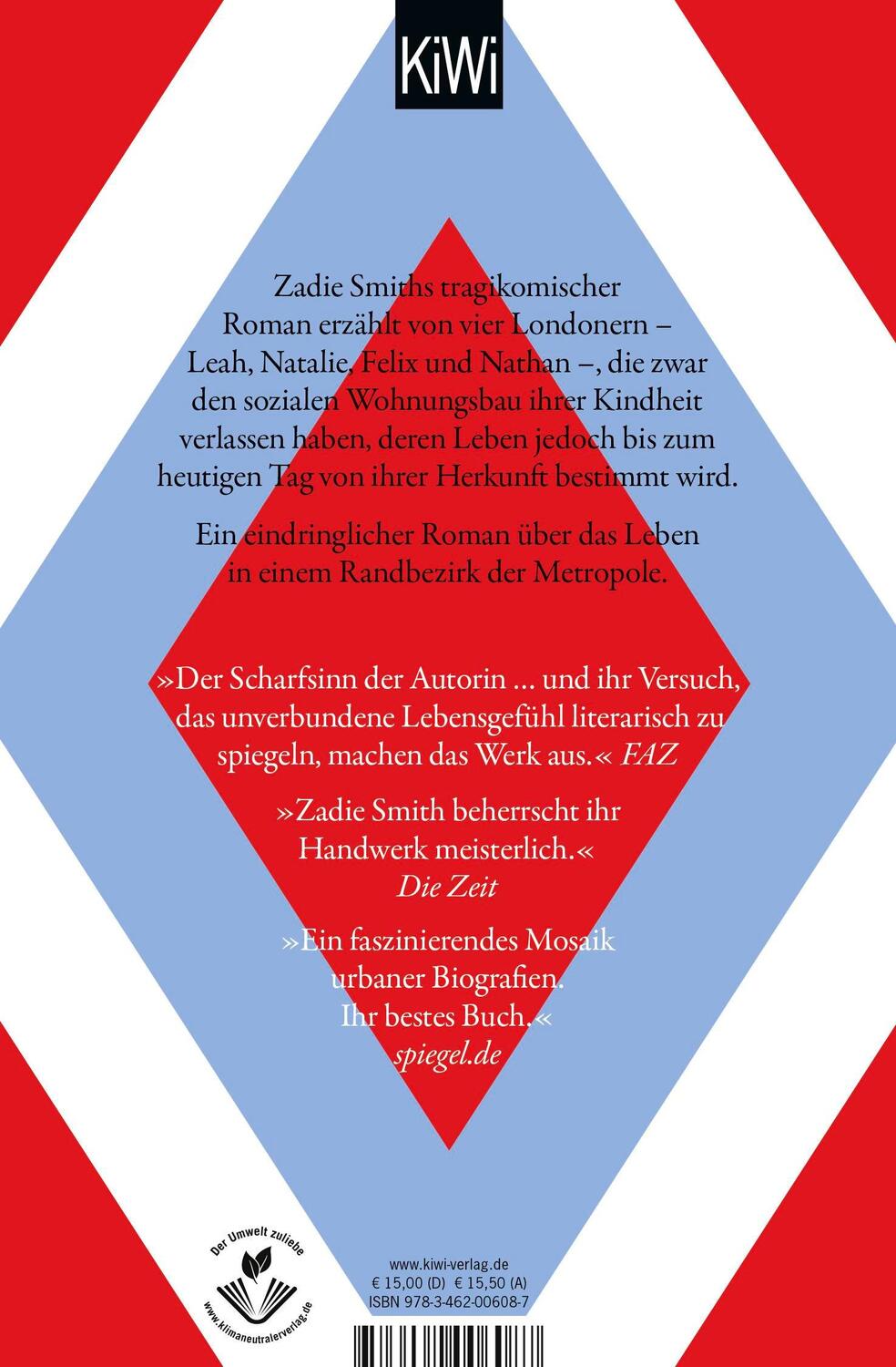 Rückseite: 9783462006087 | London NW | Roman | Zadie Smith | Taschenbuch | 432 S. | Deutsch