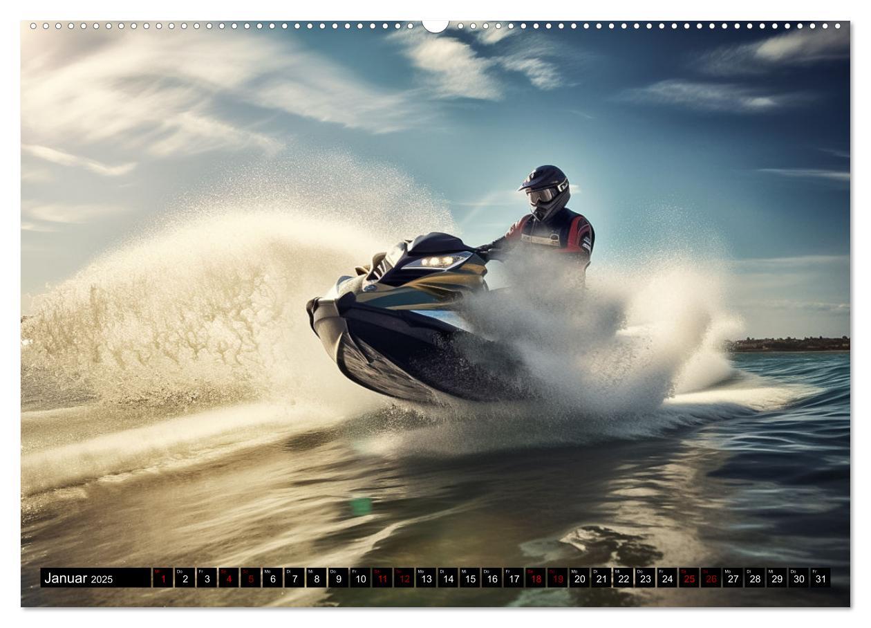 Bild: 9783383909641 | Jetski Power (Wandkalender 2025 DIN A2 quer), CALVENDO Monatskalender