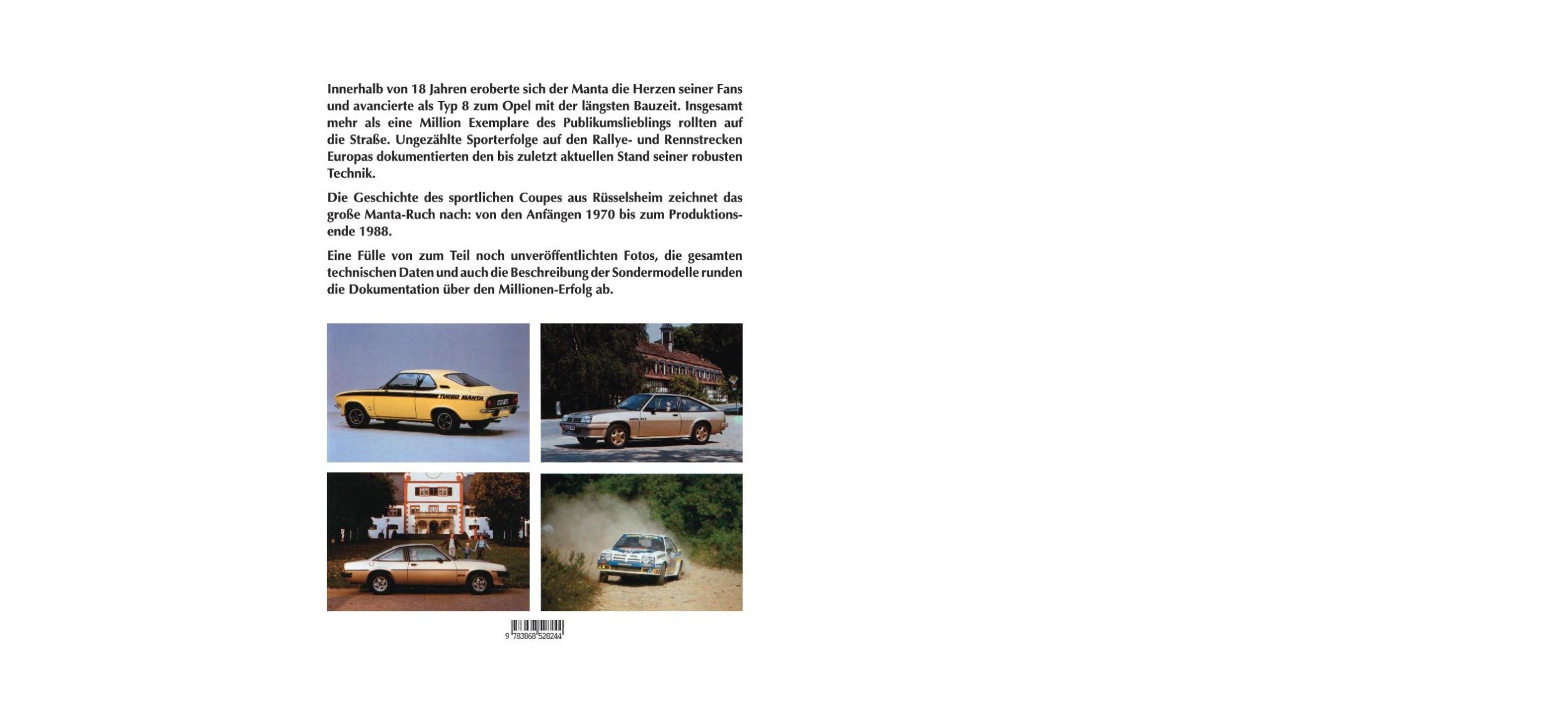 Rückseite: 9783868528244 | Das große Opel-Manta-Buch | Norbert Giesen | Buch | 176 S. | Deutsch