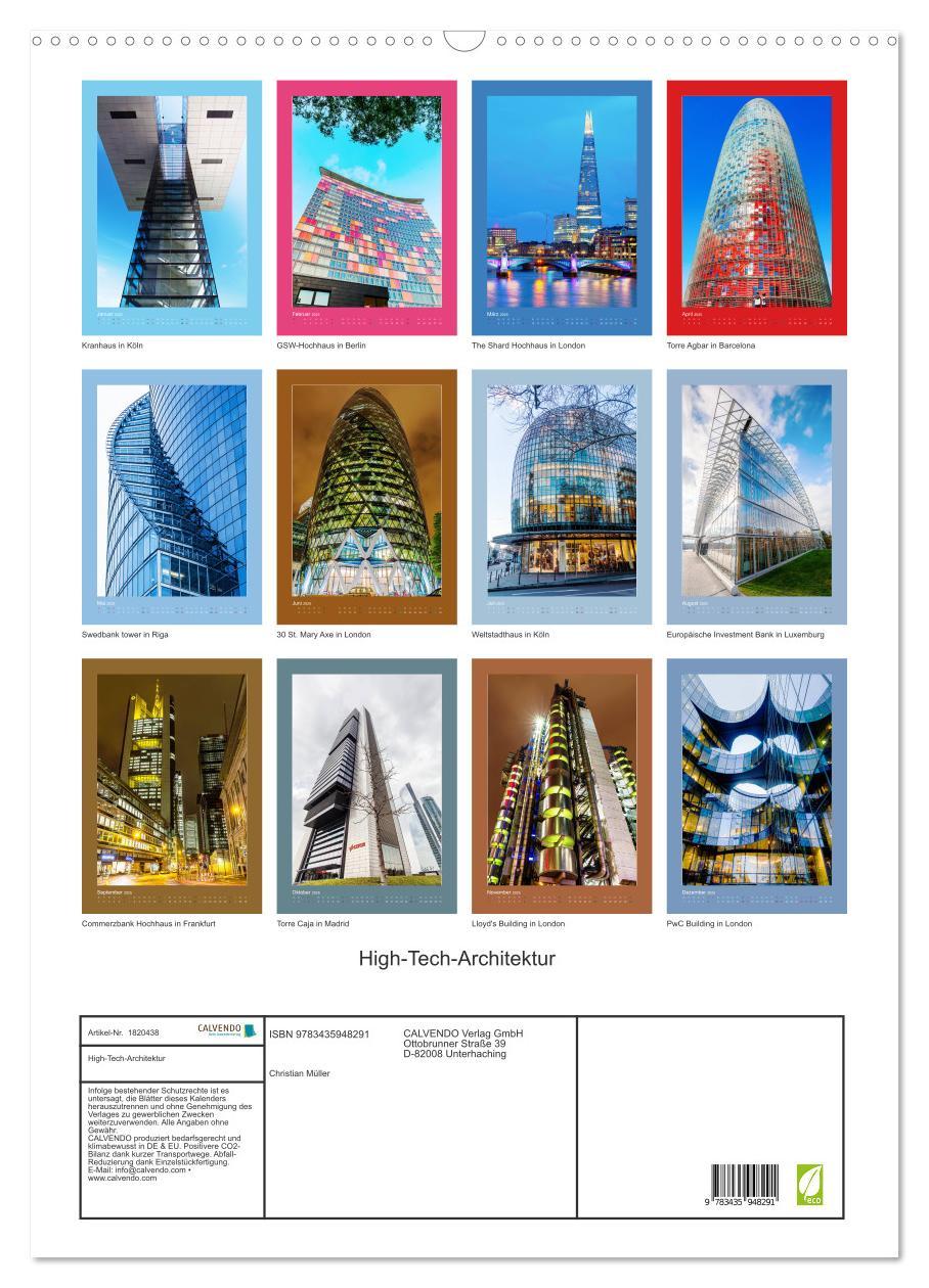 Bild: 9783435948291 | High-Tech-Architektur (Wandkalender 2025 DIN A2 hoch), CALVENDO...