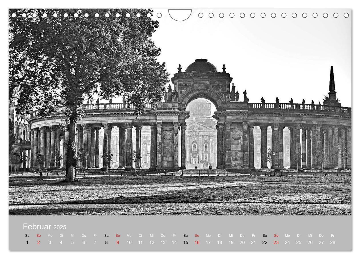 Bild: 9783435473960 | Potsdam schwarz auf weiß (Wandkalender 2025 DIN A4 quer), CALVENDO...