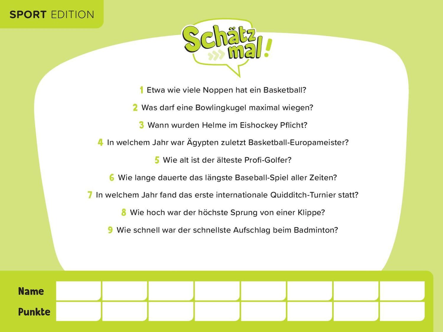 Bild: 9783989760233 | Schätz mal! Sport Edition | Taschenbuch | 96 S. | Deutsch | 2024