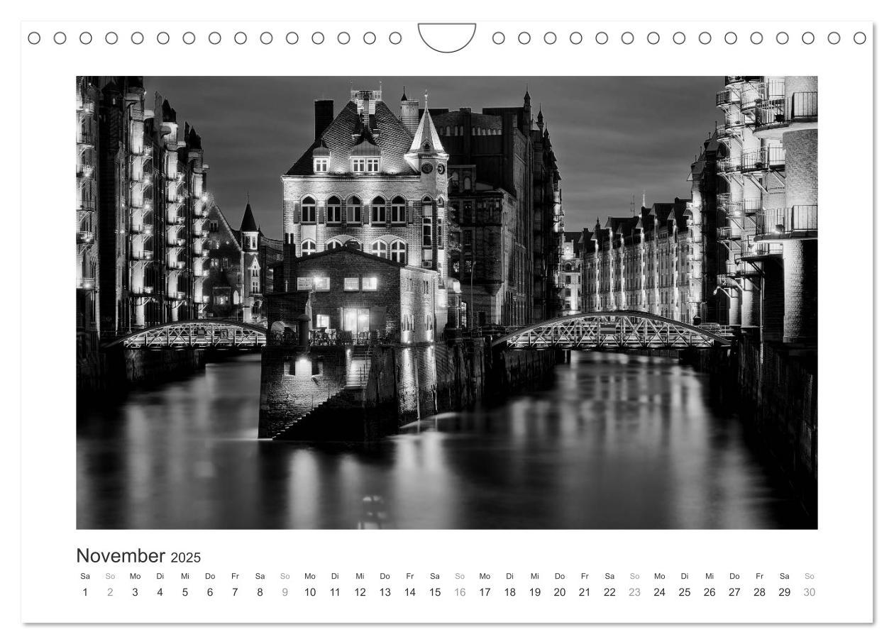 Bild: 9783435653522 | Hamburg in schwarz-weiss (Wandkalender 2025 DIN A4 quer), CALVENDO...