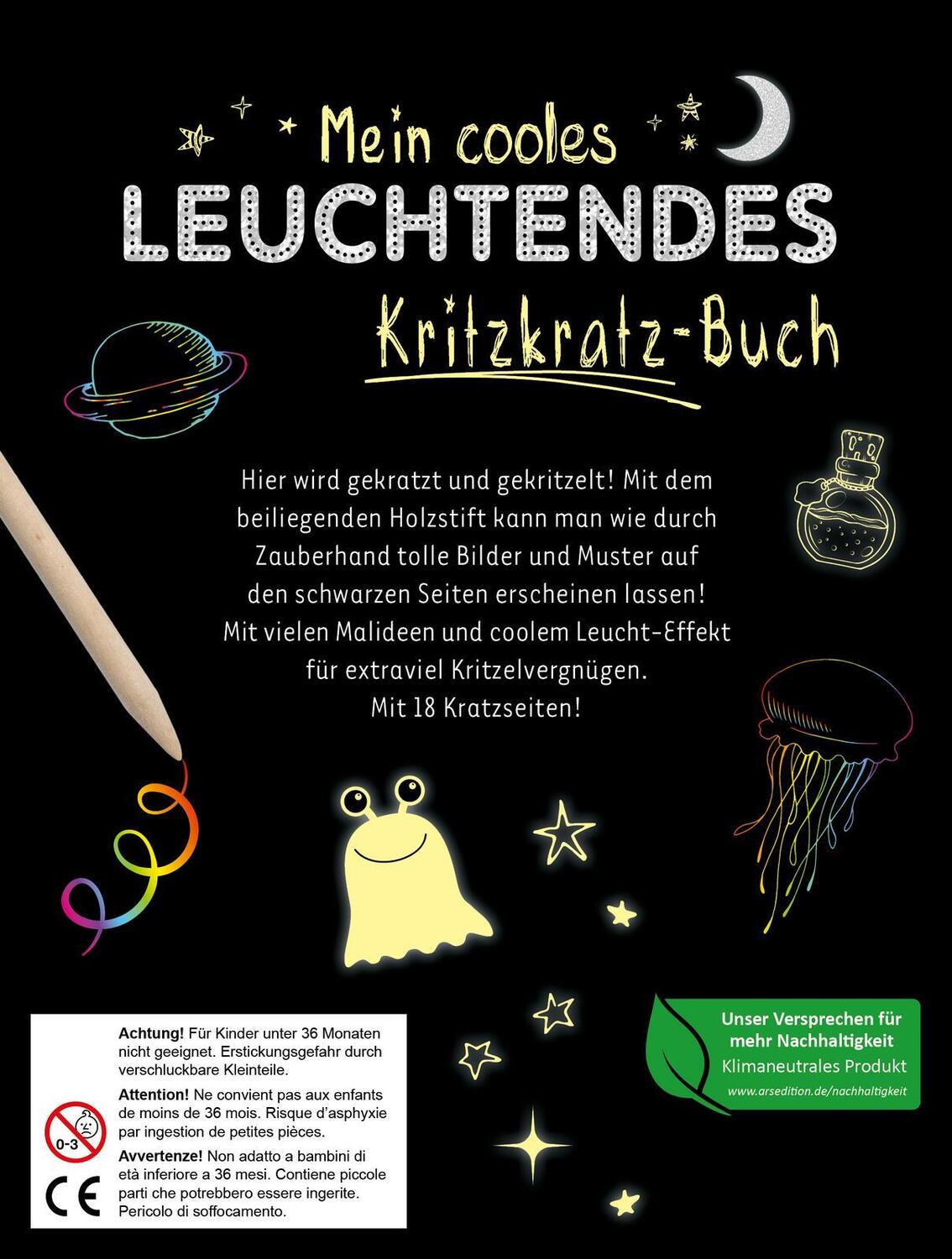 Rückseite: 9783845850597 | Mein cooles leuchtendes Kritzkratz-Buch | Mit starken Leucht-Effekten