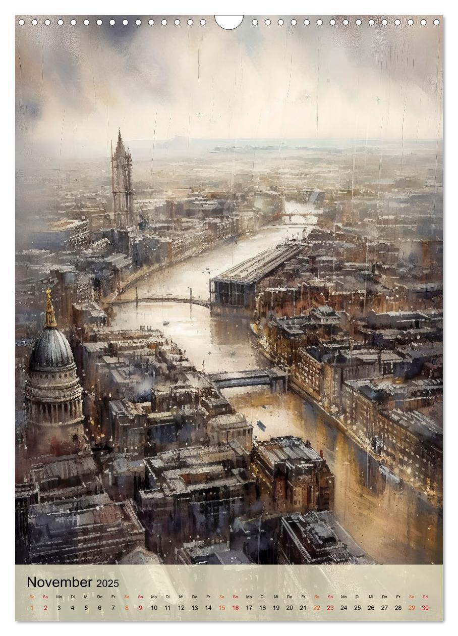 Bild: 9783435875795 | London - ein Regentag (Wandkalender 2025 DIN A3 hoch), CALVENDO...