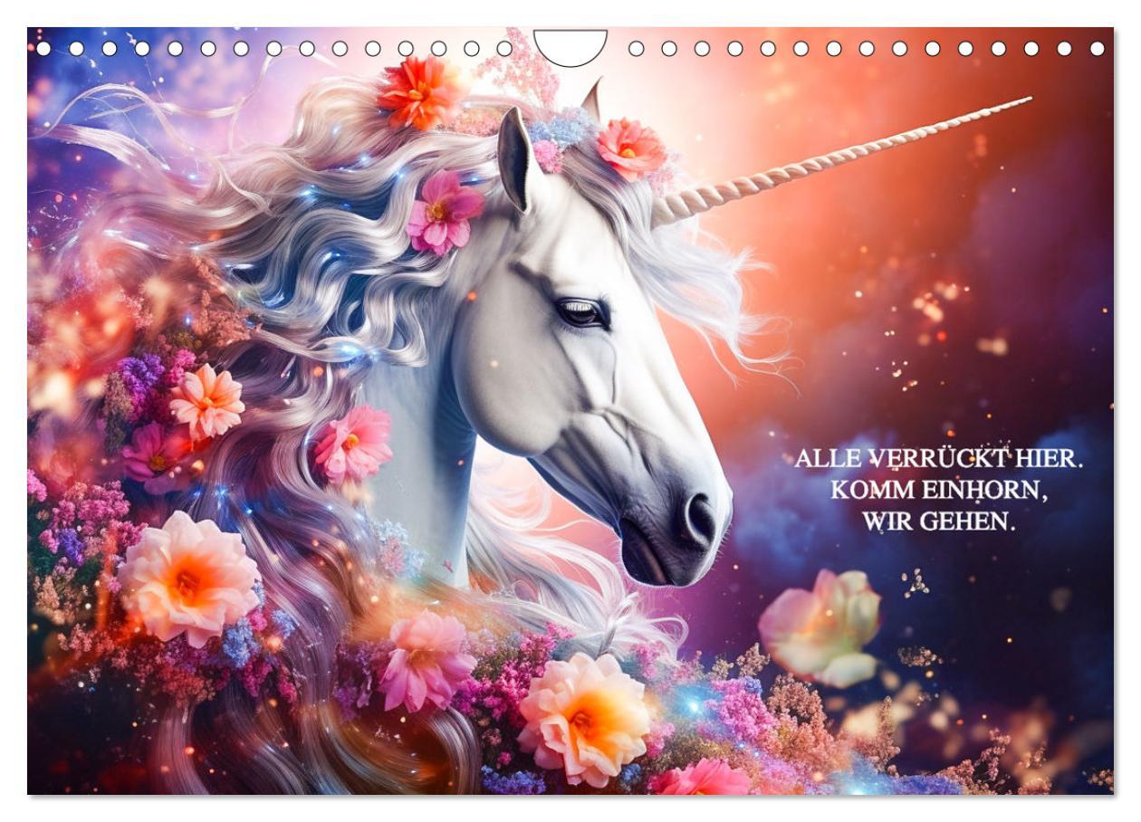 Bild: 9783383845666 | Einhorn und coole Sprüche (Wandkalender 2025 DIN A4 quer), CALVENDO...