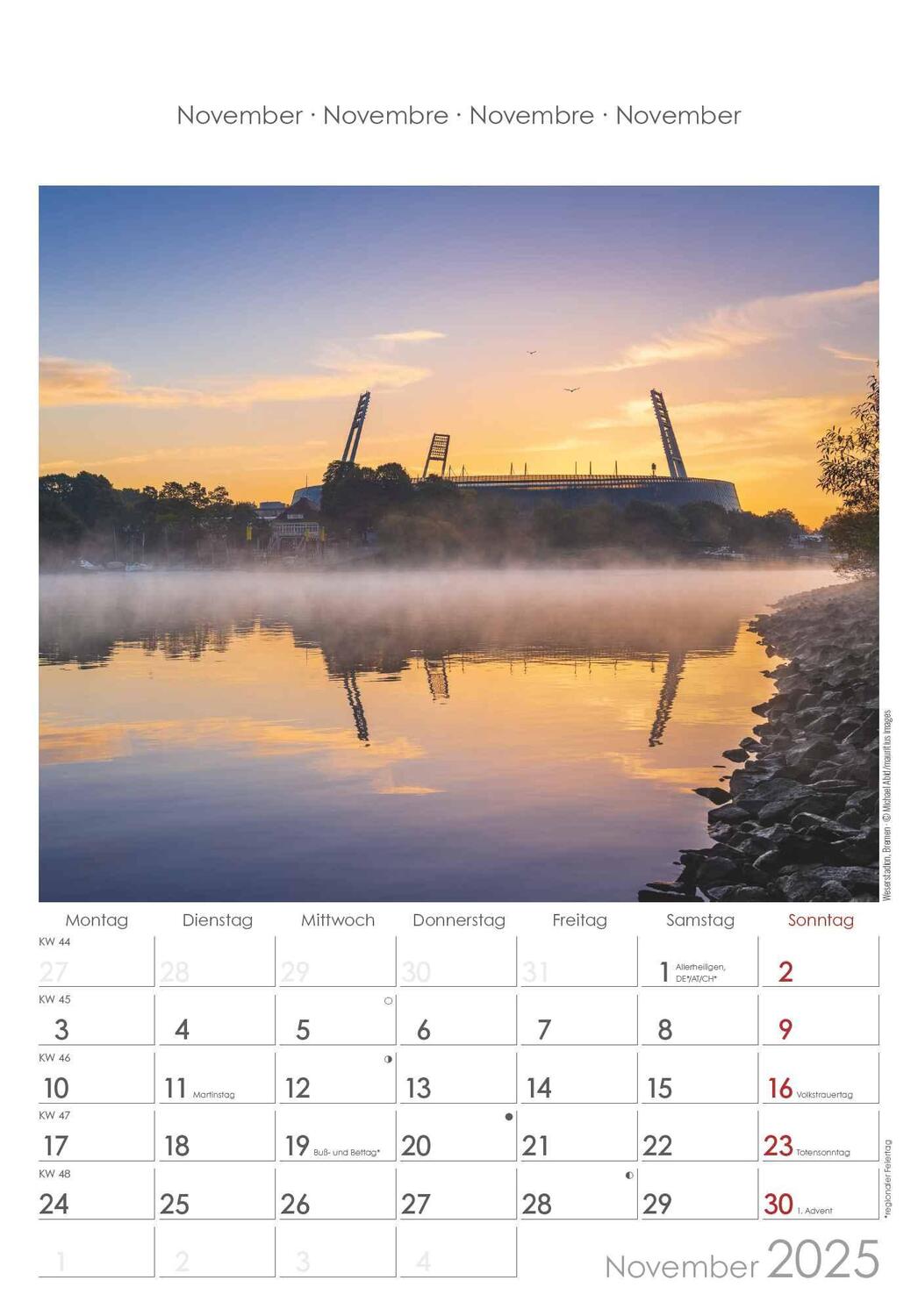 Bild: 4251732343378 | Niedersachsen und Bremen 2025 - Bild-Kalender 23,7x34 cm -...