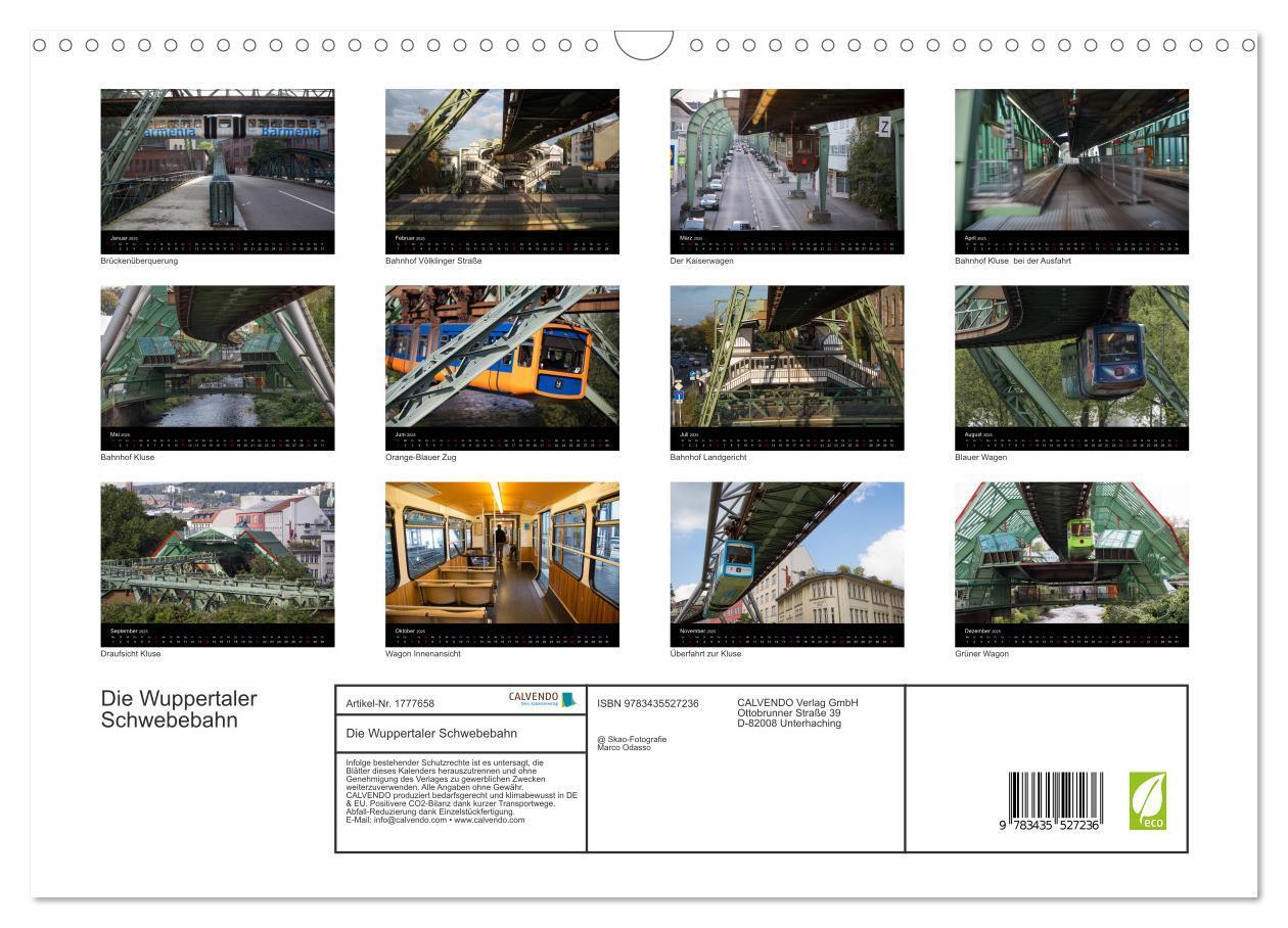 Bild: 9783435527236 | Die Wuppertaler Schwebebahn (Wandkalender 2025 DIN A3 quer),...