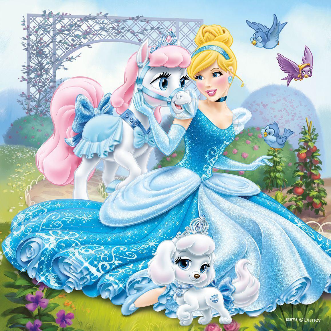 Bild: 4005556093465 | Disney Palace Pets: Belle, Cinderella und Rapunzel. Puzzle 3 x 49...