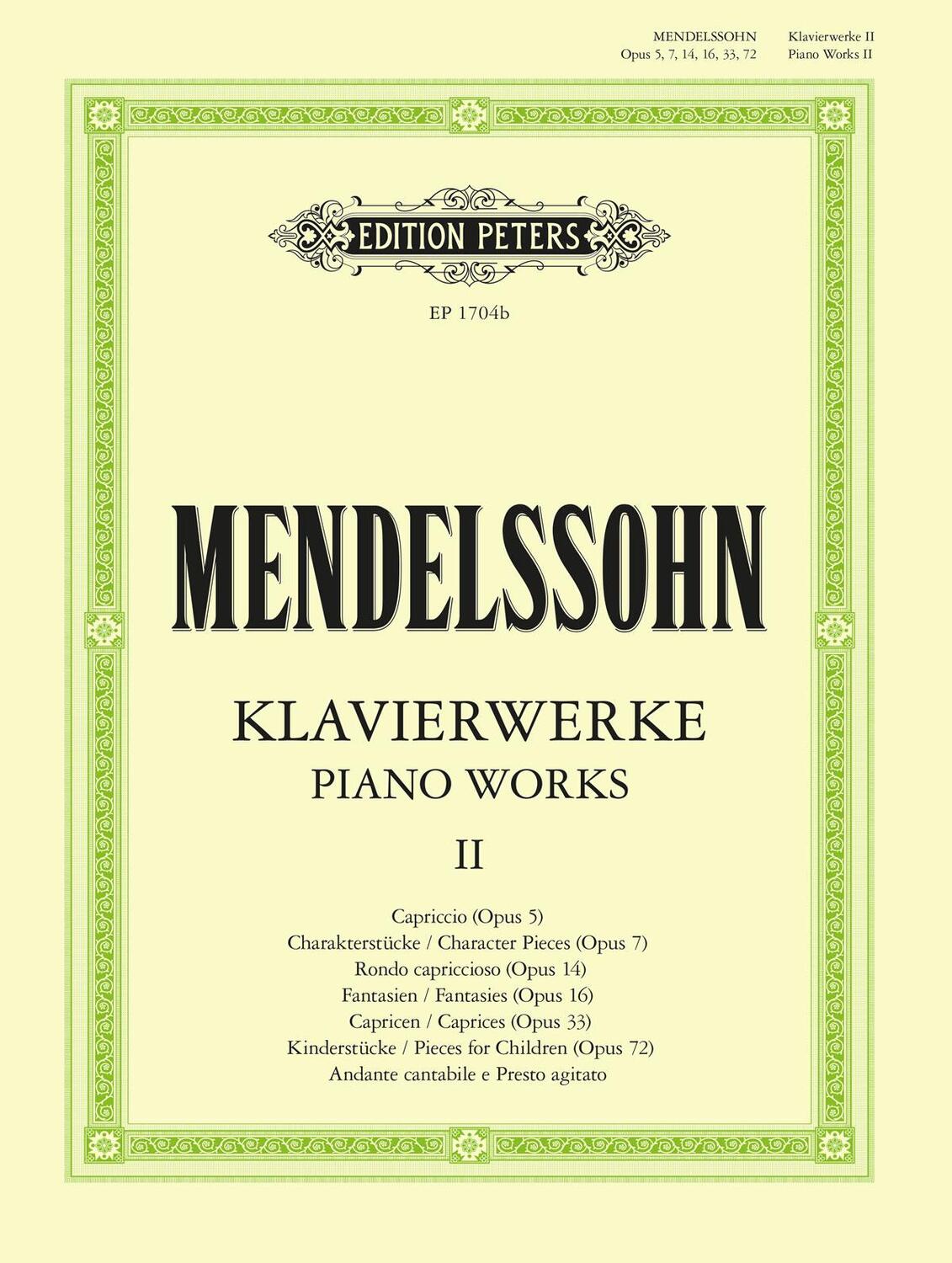 Cover: 9790014007447 | Piano Works | Felix Mendelssohn Bartholdy | Taschenbuch | 116 S.