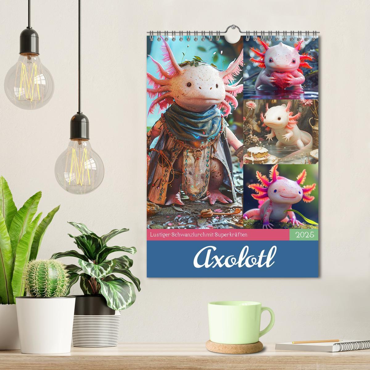 Bild: 9783383807602 | Axolotl. Lustiger Schwanzlurch mit Superkräften (Wandkalender 2025...