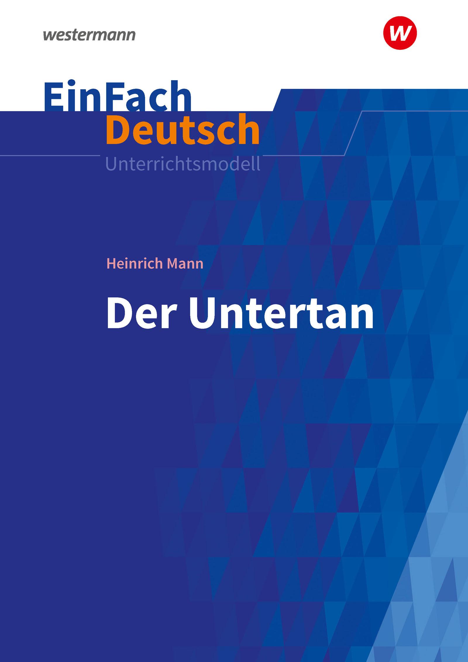 Cover: 9783140227780 | Der Untertan. EinFach Deutsch Unterrichtsmodelle | Johannes Diekhans