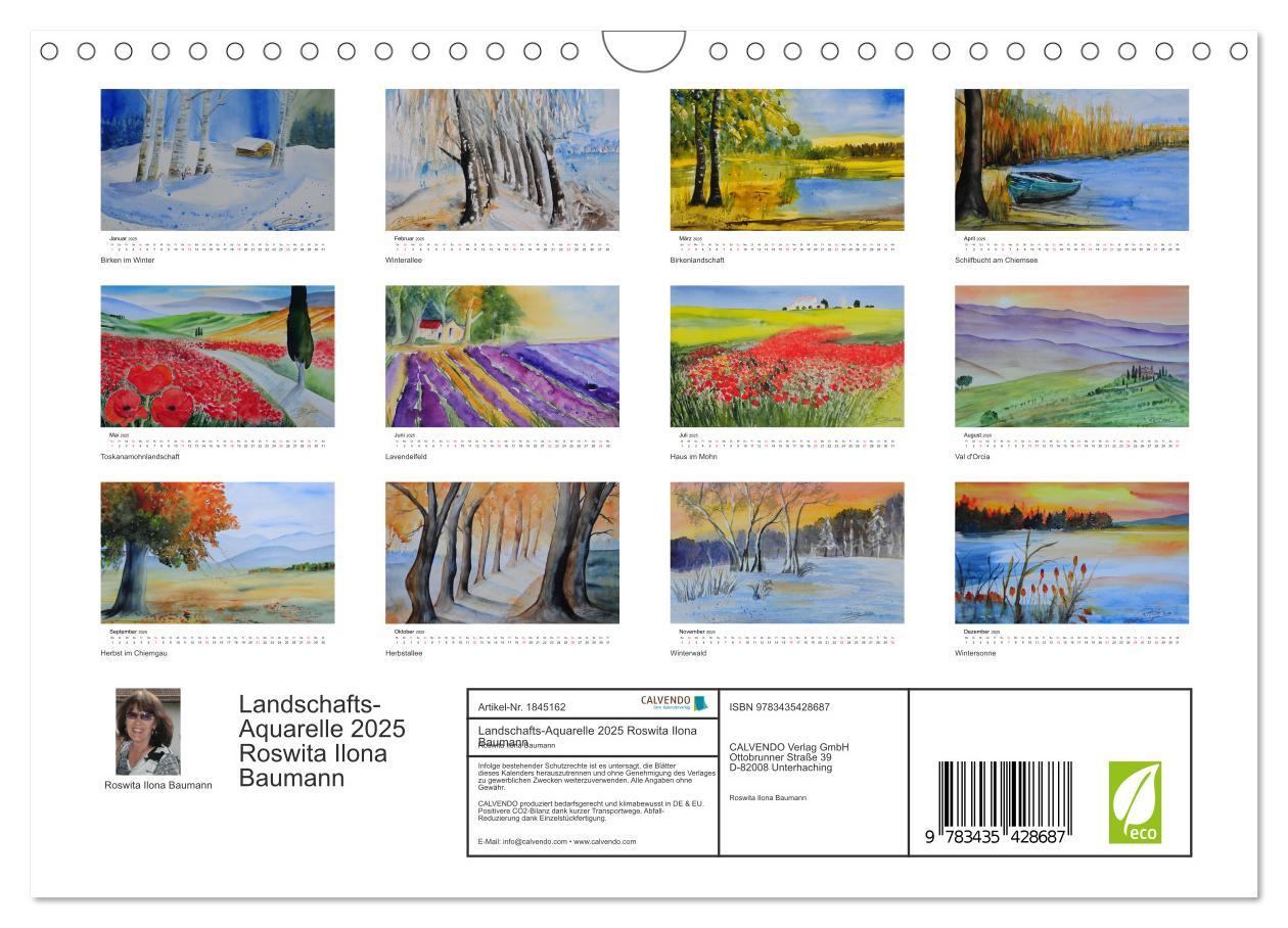 Bild: 9783435428687 | Landschafts-Aquarelle 2025 Roswita Ilona Baumann (Wandkalender 2025...