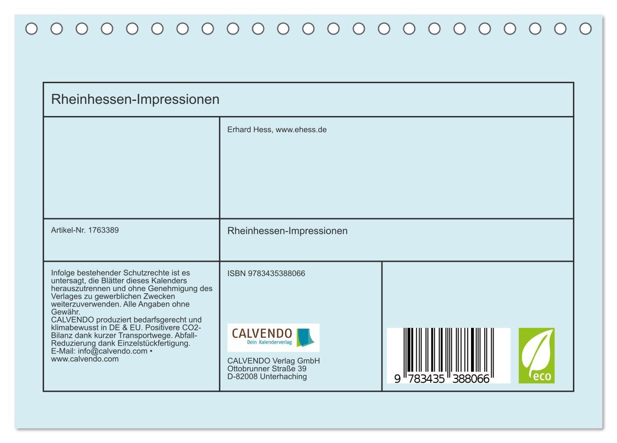 Bild: 9783435388066 | Rheinhessen-Impressionen (Tischkalender 2025 DIN A5 quer), CALVENDO...