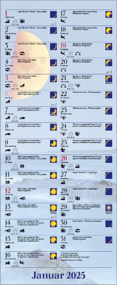Bild: 9783731876267 | Mond-Planer 2025 | Korsch Verlag | Kalender | Spiralbindung | 13 S.