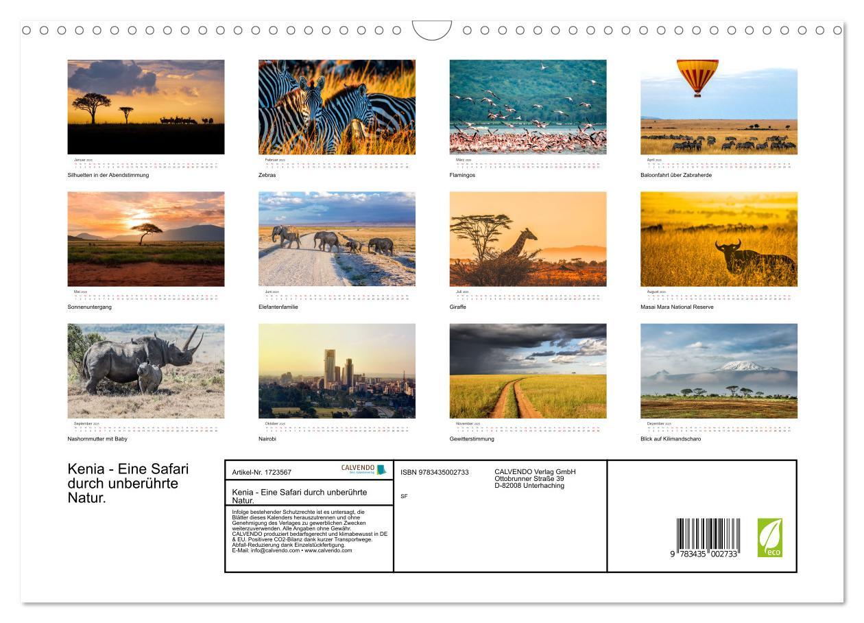 Bild: 9783435002733 | Kenia - Eine Safari durch unberührte Natur. (Wandkalender 2025 DIN...