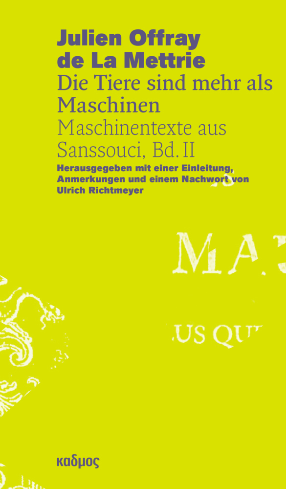 Cover: 9783865995070 | Julien Offray de La Mettrie - Die Tiere sind mehr als Maschinen | Buch