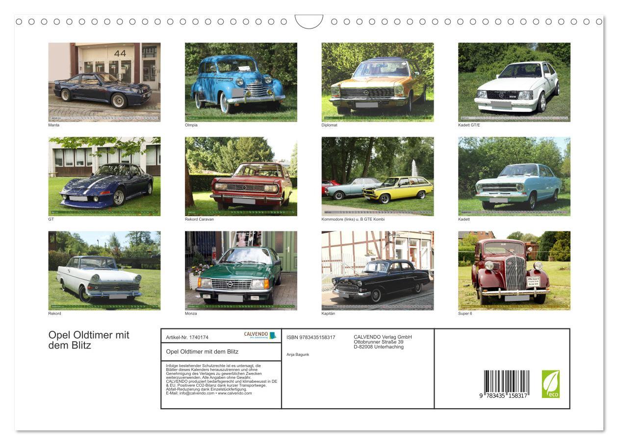 Bild: 9783435158317 | Opel Oldtimer mit dem Blitz (Wandkalender 2025 DIN A3 quer),...