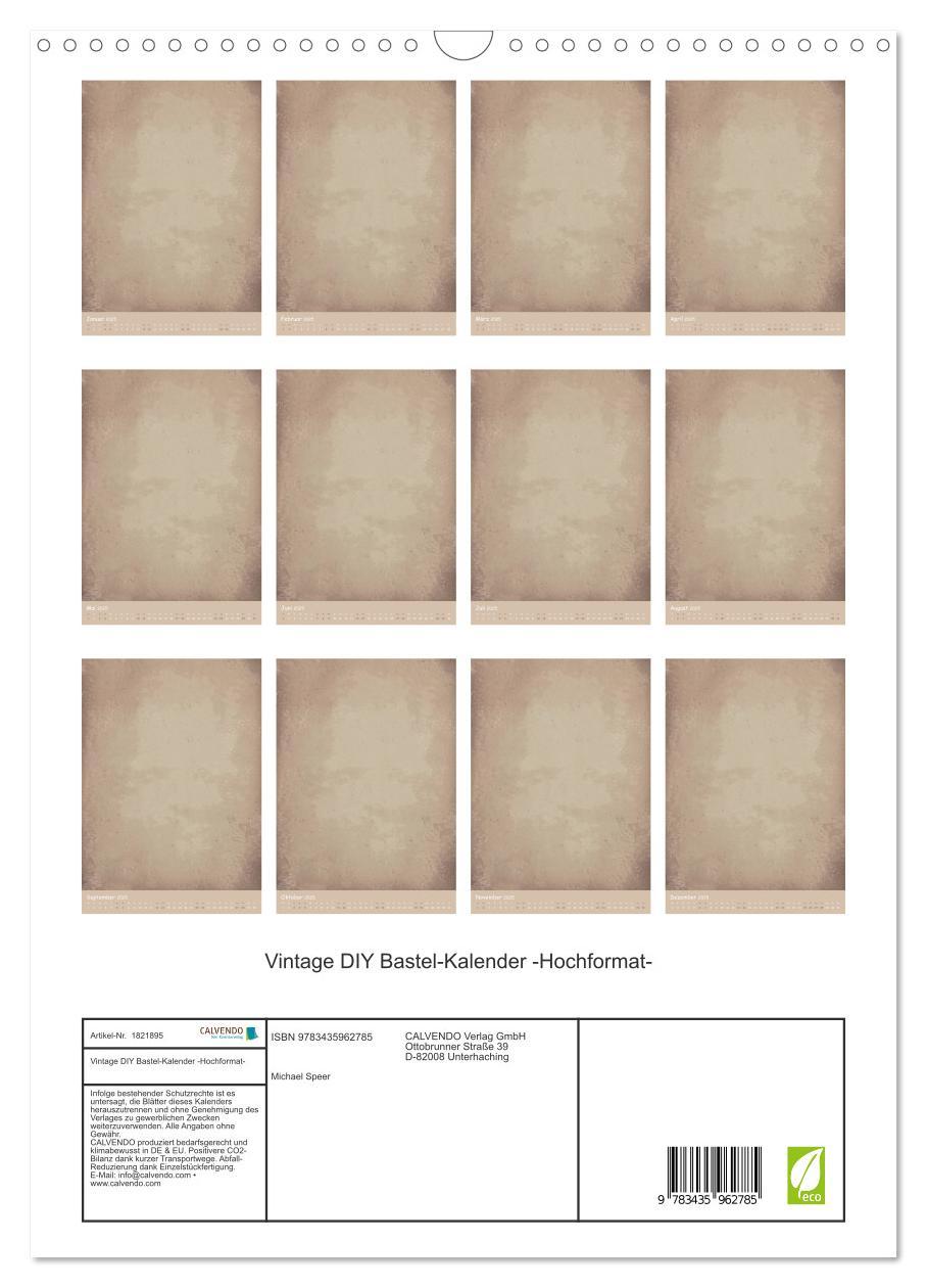 Bild: 9783435962785 | Vintage DIY Bastel-Kalender -Hochformat- (Wandkalender 2025 DIN A3...