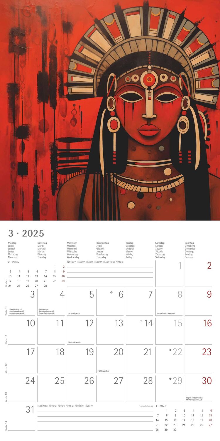 Bild: 4251732344344 | Tribal Art 2025 - Broschürenkalender 30x30 cm (30x60 geöffnet) -...