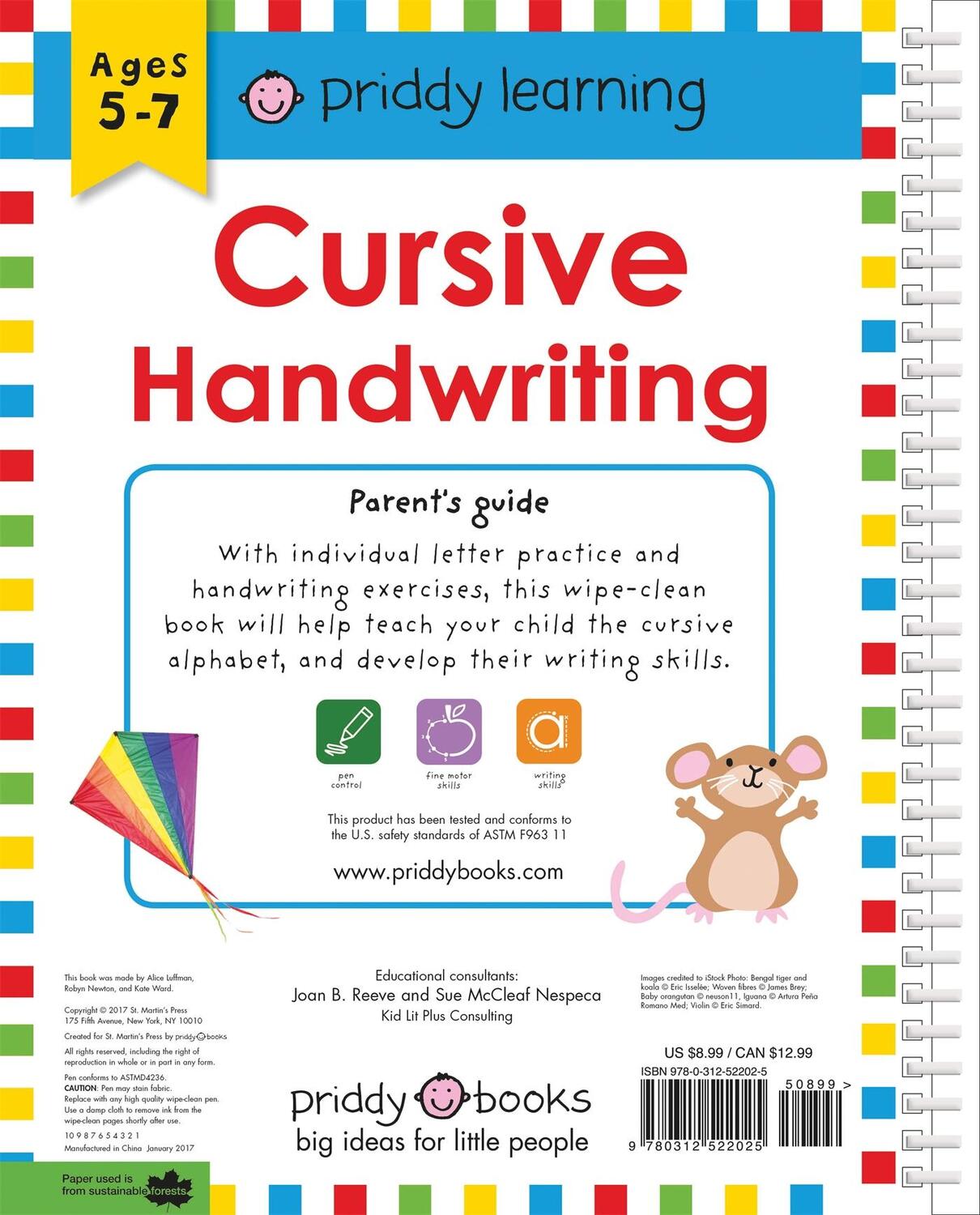 Rückseite: 9780312522025 | Wipe Clean Workbook: Cursive Handwriting | Roger Priddy | Taschenbuch