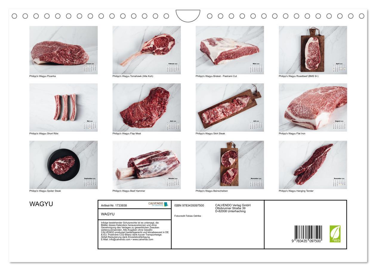 Bild: 9783435097500 | WAGYU (Wandkalender 2025 DIN A4 quer), CALVENDO Monatskalender | 2025