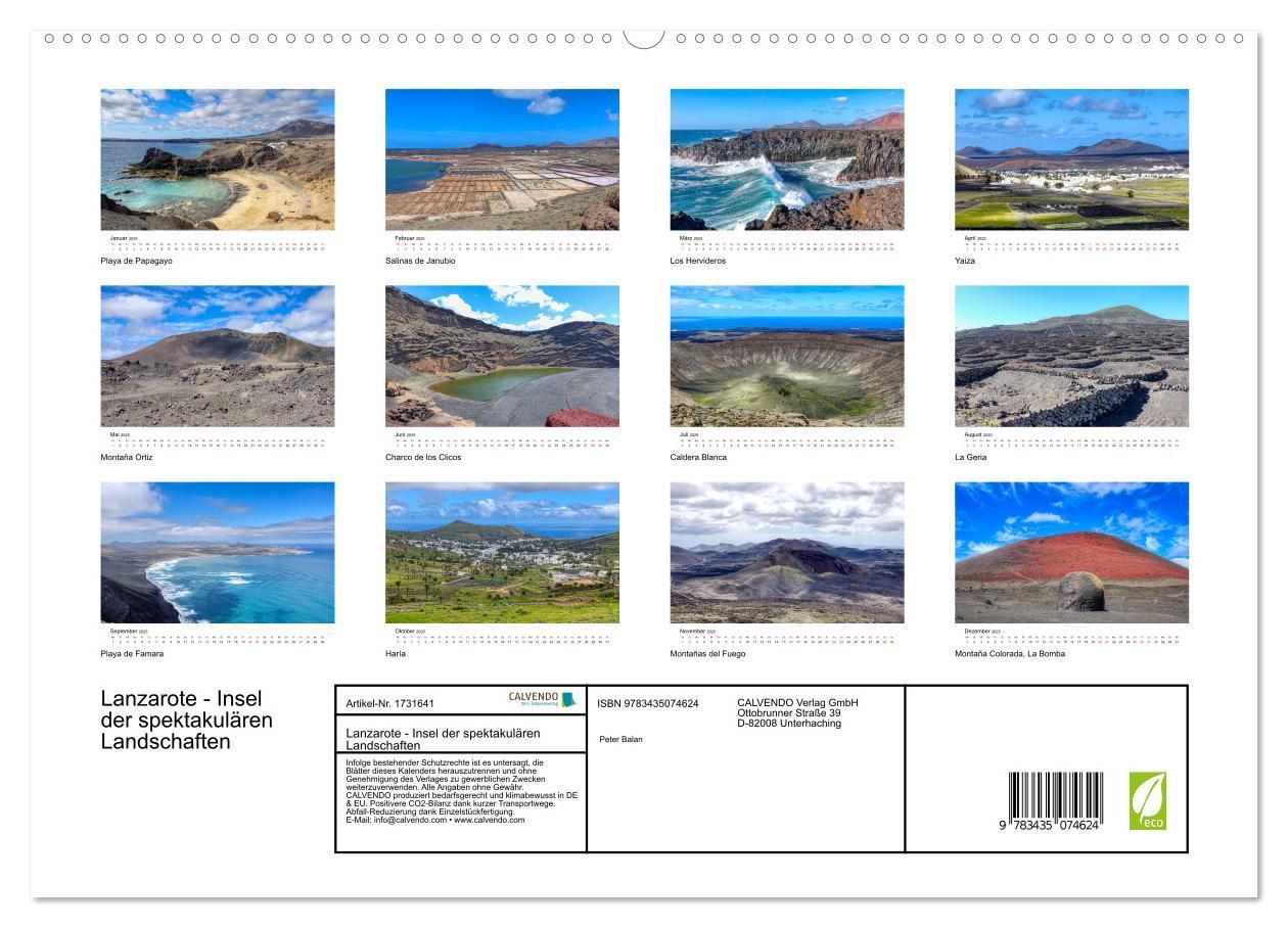 Bild: 9783435074624 | Lanzarote - Insel der spektakulären Landschaften (Wandkalender 2025...