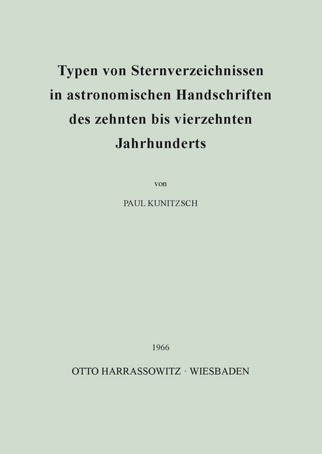 Cover: 9783447005500 | Typen von Sternverzeichnissen in astronomischen Handschriften des...