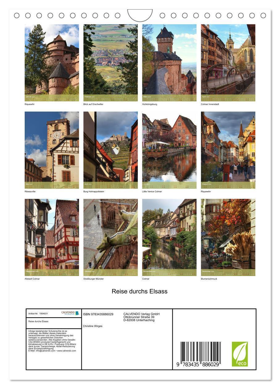 Bild: 9783435886029 | Reise durchs Elsass (Wandkalender 2025 DIN A4 hoch), CALVENDO...