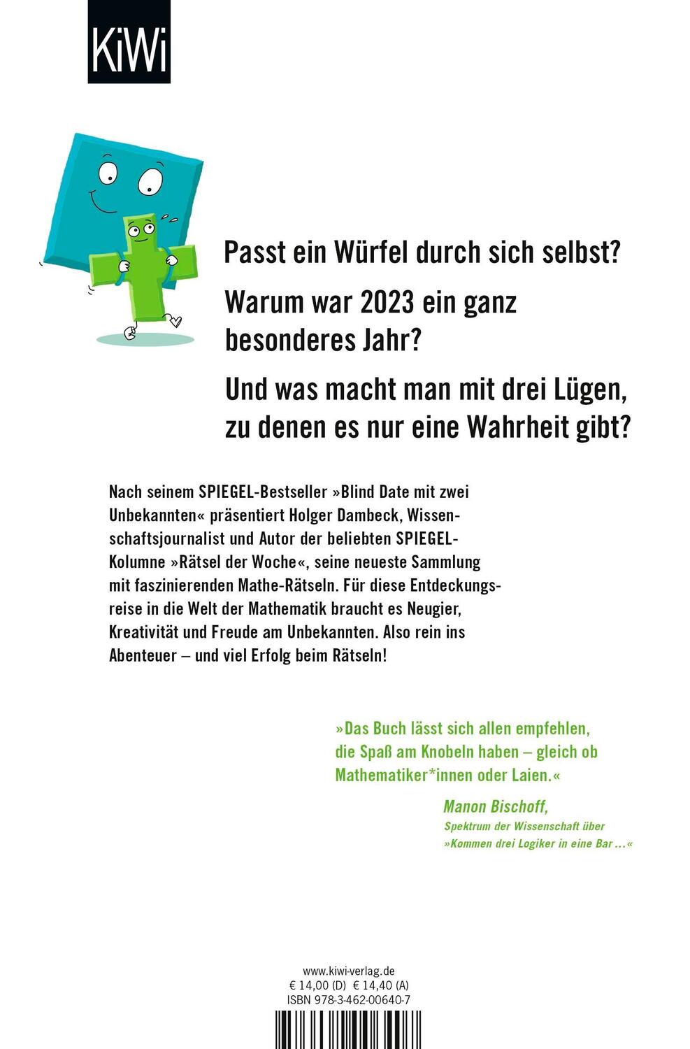 Rückseite: 9783462006407 | Das Kreuz mit dem Quadrat | 100 schlaue Mathe-Rätsel | Holger Dambeck